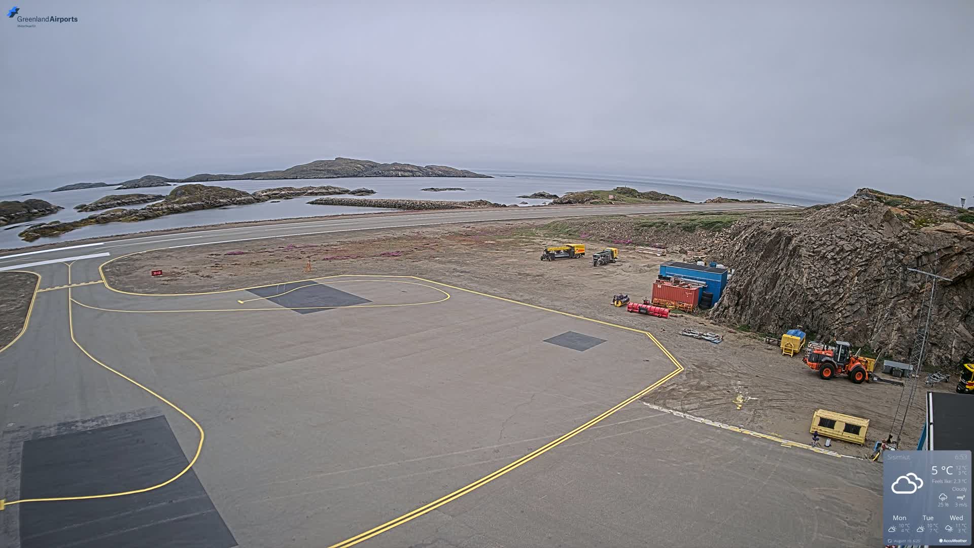 Sisimiut Airport Southwest Towards View Live Cam JHS / BGSS - Sisimiut, Qeqqata, Greenland, Denmark