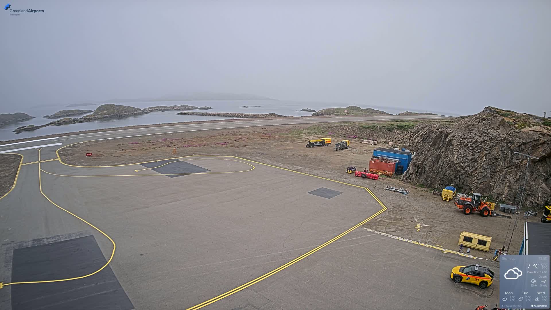 Sisimiut Airport Southwest Towards View Live Cam JHS / BGSS - Sisimiut, Qeqqata, Greenland, Denmark