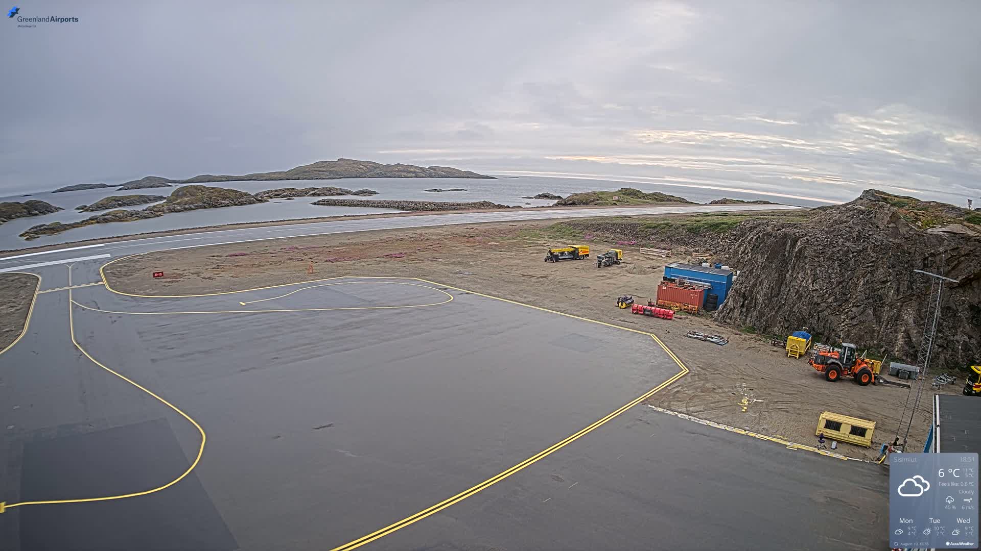 Sisimiut Airport Southwest Towards View Live Cam JHS / BGSS - Sisimiut, Qeqqata, Greenland, Denmark