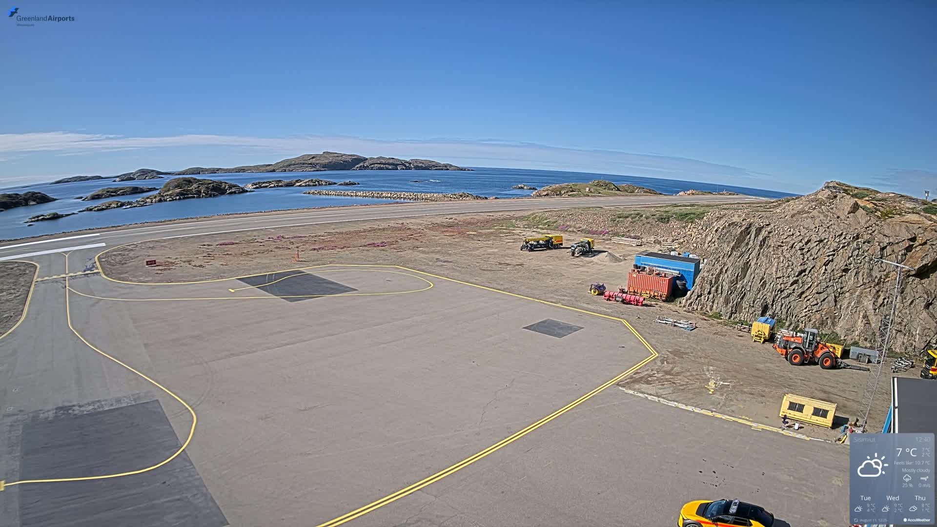 Sisimiut Airport Southwest Towards View Live Cam JHS / BGSS - Sisimiut, Qeqqata, Greenland, Denmark