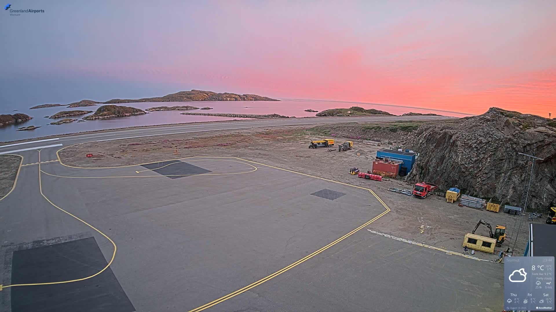 Sisimiut Airport Southwest Towards View Live Cam JHS / BGSS - Sisimiut, Qeqqata, Greenland, Denmark