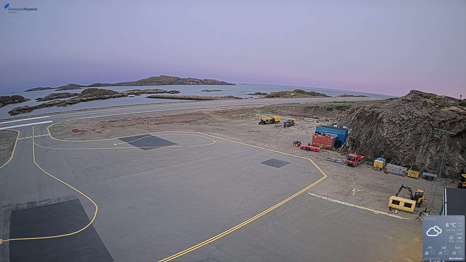 Sisimiut Airport Southwest Towards View Live Cam JHS / BGSS - Sisimiut, Qeqqata, Greenland, Denmark