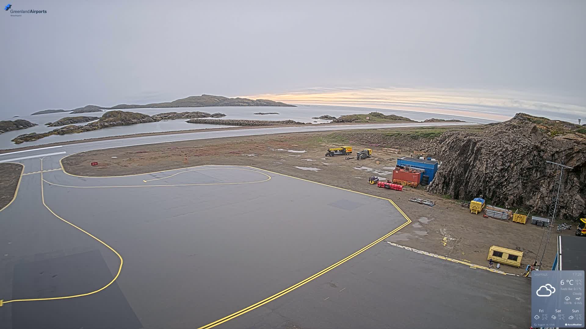 Sisimiut Airport Southwest Towards View Live Cam JHS / BGSS - Sisimiut, Qeqqata, Greenland, Denmark
