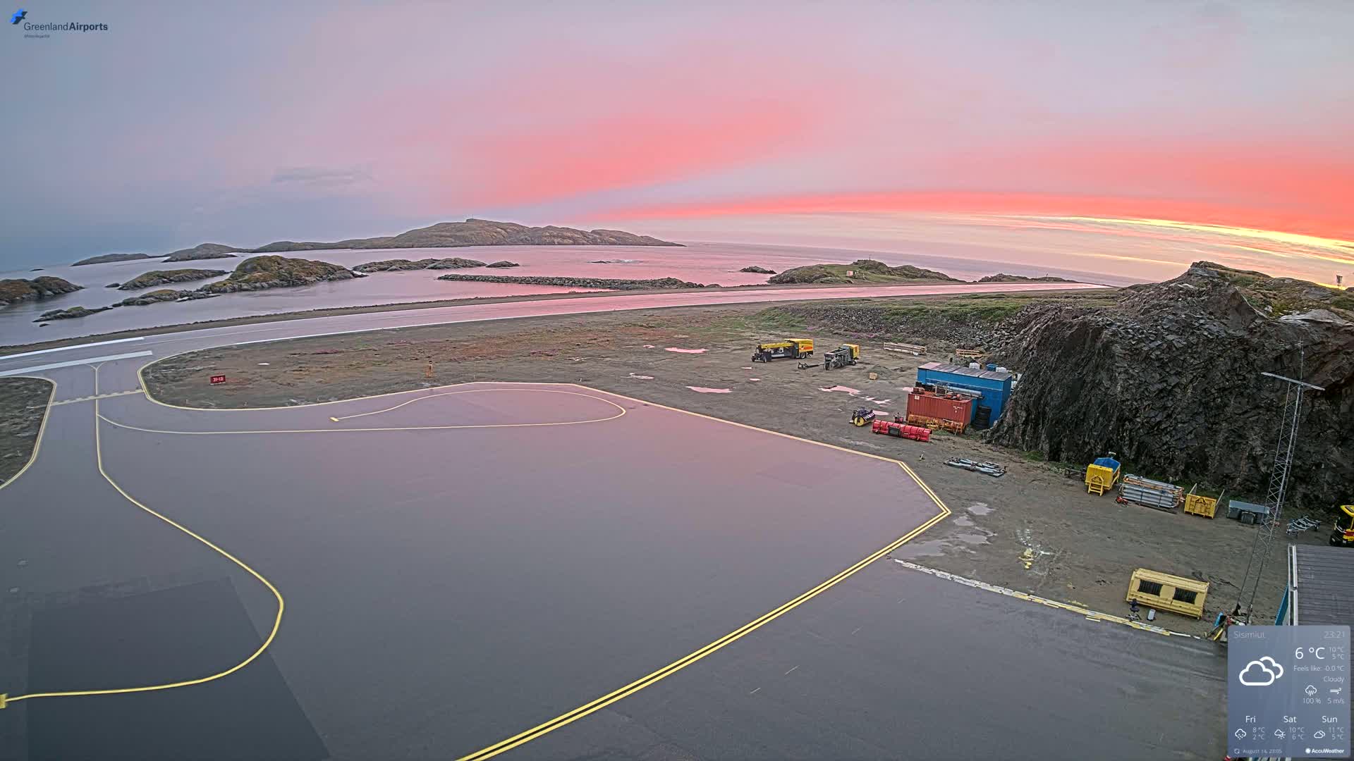 Sisimiut Airport Southwest Towards View Live Cam JHS / BGSS - Sisimiut, Qeqqata, Greenland, Denmark