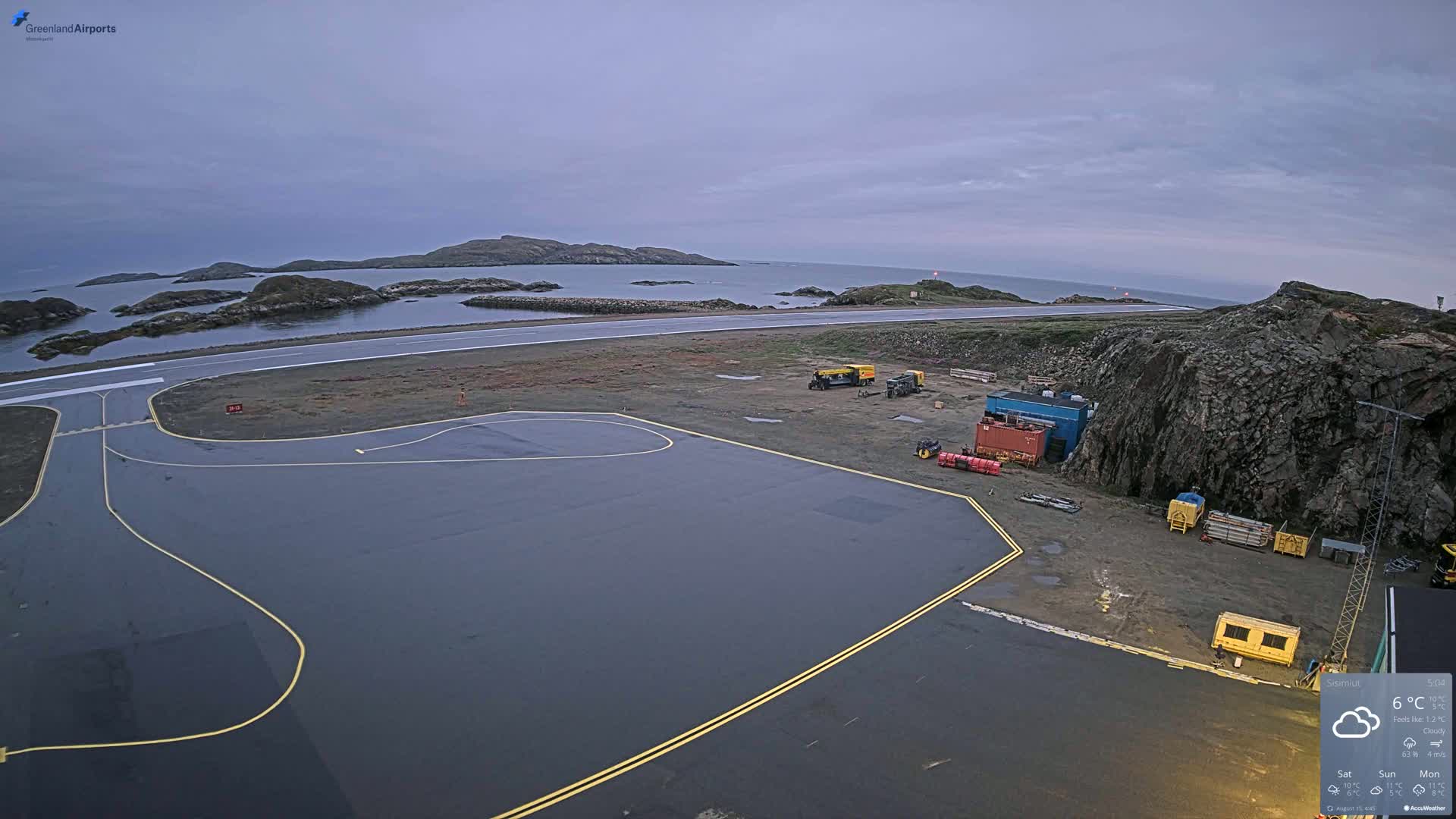 Sisimiut Airport Southwest Towards View Live Cam JHS / BGSS - Sisimiut, Qeqqata, Greenland, Denmark