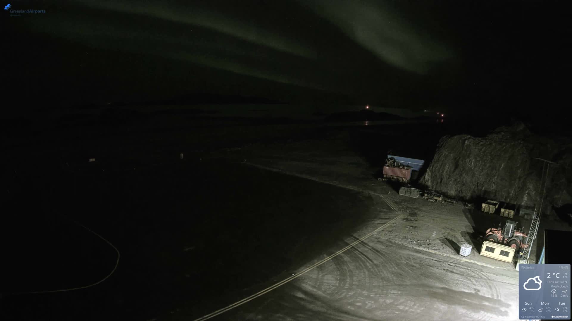 Sisimiut Airport Southwest Towards View Live Cam JHS / BGSS - Sisimiut, Qeqqata, Greenland, Denmark