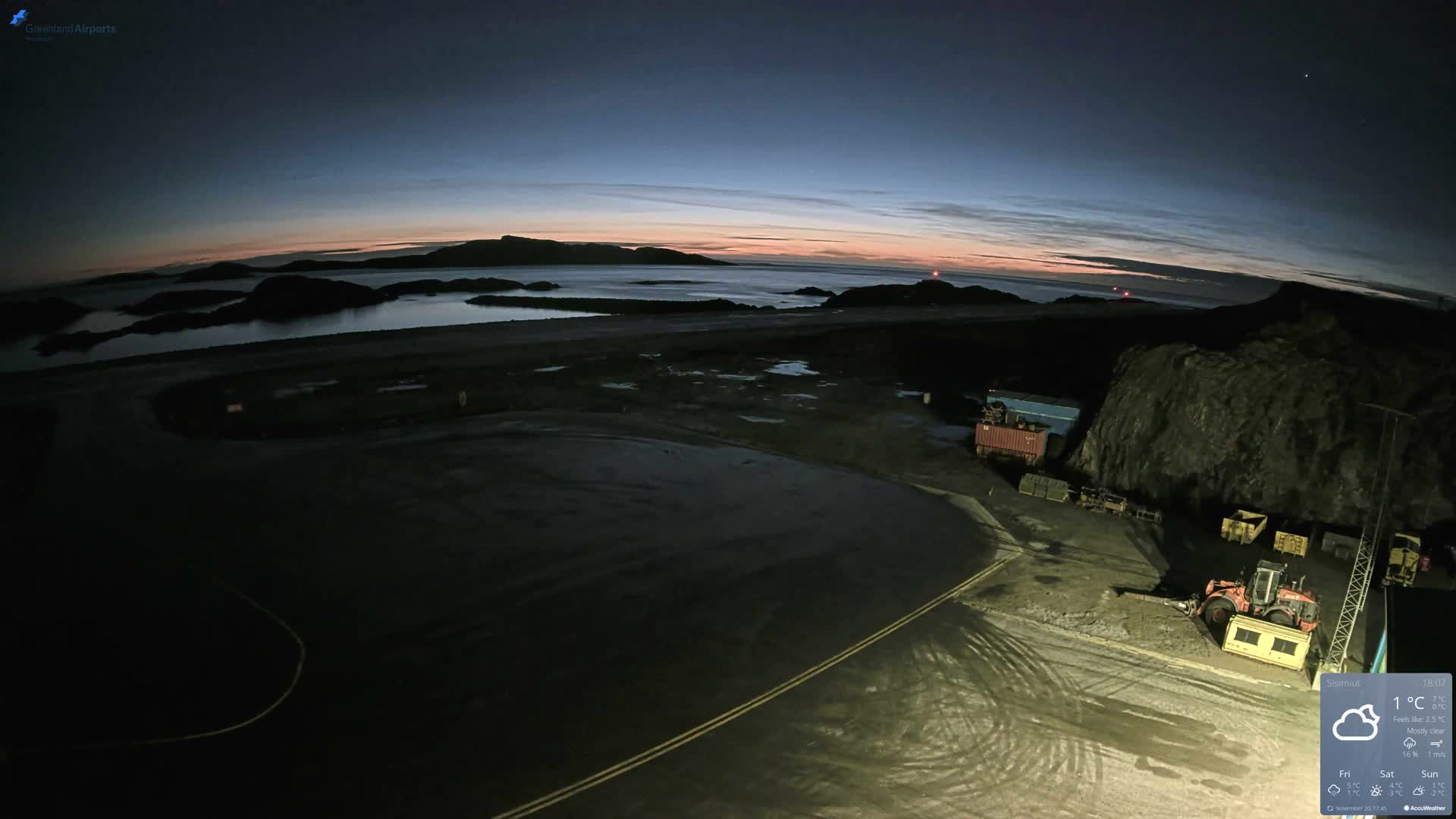 Sisimiut Airport Southwest Towards View Live Cam JHS / BGSS - Sisimiut, Qeqqata, Greenland, Denmark