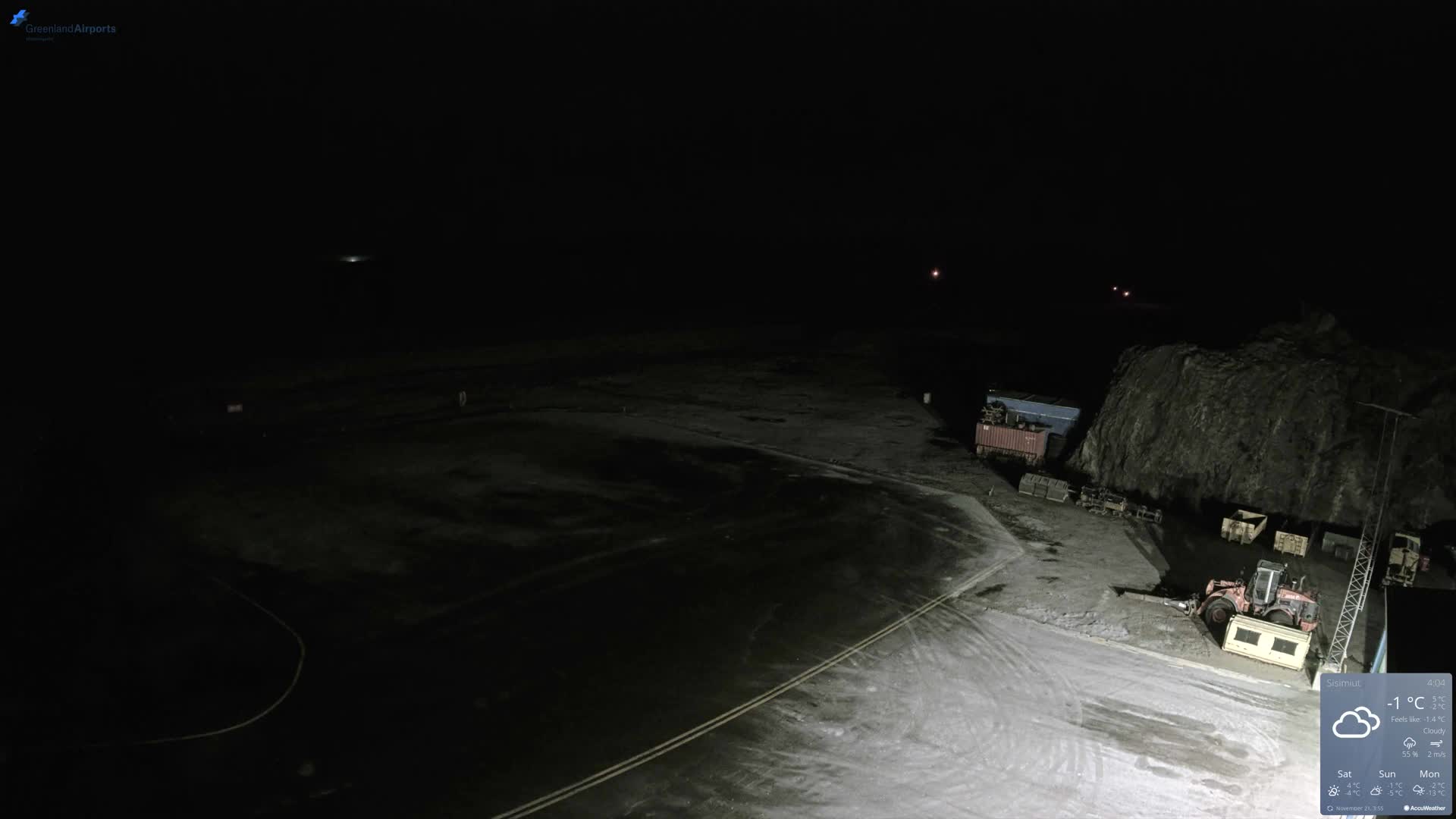 Sisimiut Airport Southwest Towards View Live Cam JHS / BGSS - Sisimiut, Qeqqata, Greenland, Denmark