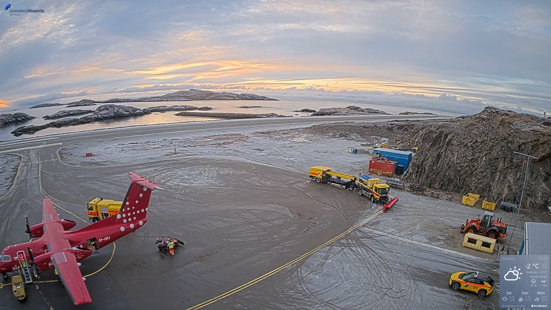 Sisimiut Airport Southwest Towards View Live Cam JHS / BGSS - Sisimiut, Qeqqata, Greenland, Denmark