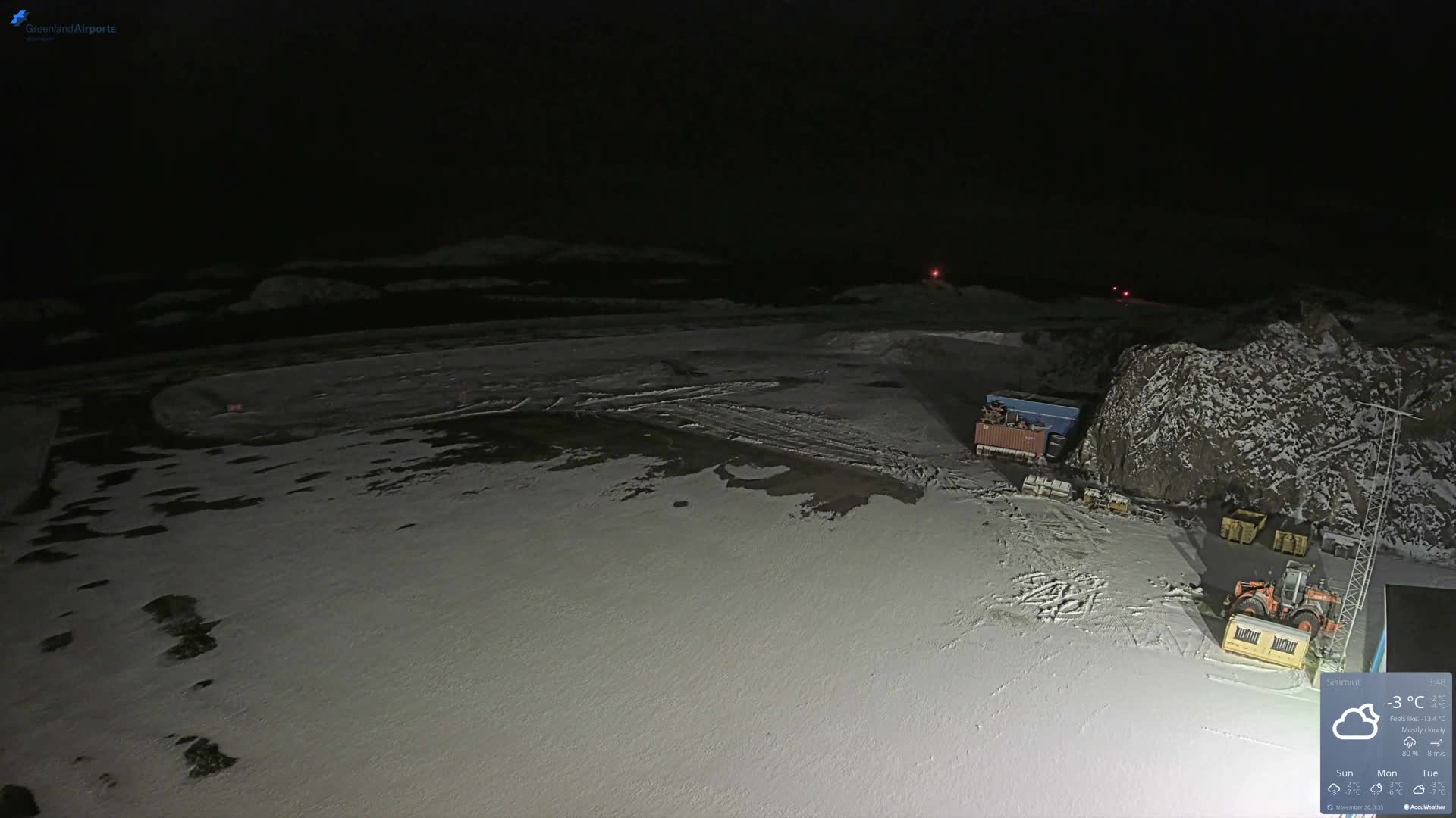 Sisimiut Airport Southwest Towards View Live Cam JHS / BGSS - Sisimiut, Qeqqata, Greenland, Denmark