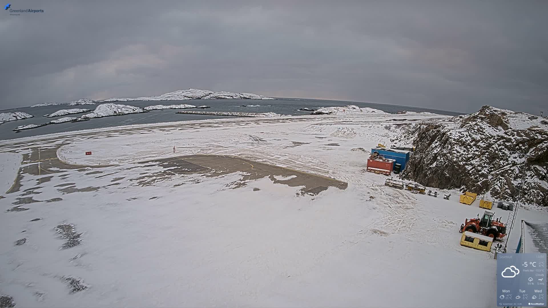 Sisimiut Airport Southwest Towards View Live Cam JHS / BGSS - Sisimiut, Qeqqata, Greenland, Denmark