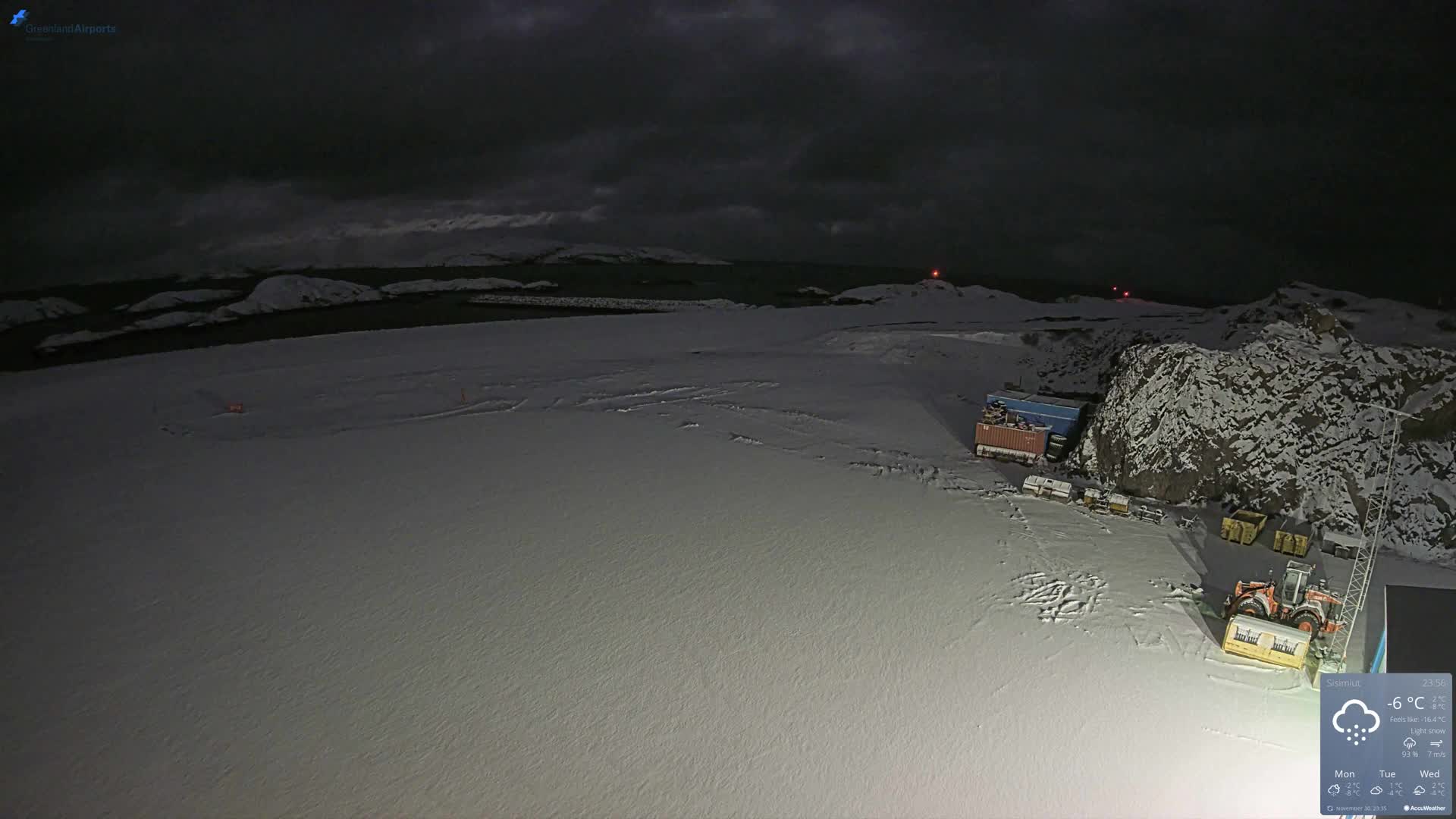 Sisimiut Airport Southwest Towards View Live Cam JHS / BGSS - Sisimiut, Qeqqata, Greenland, Denmark
