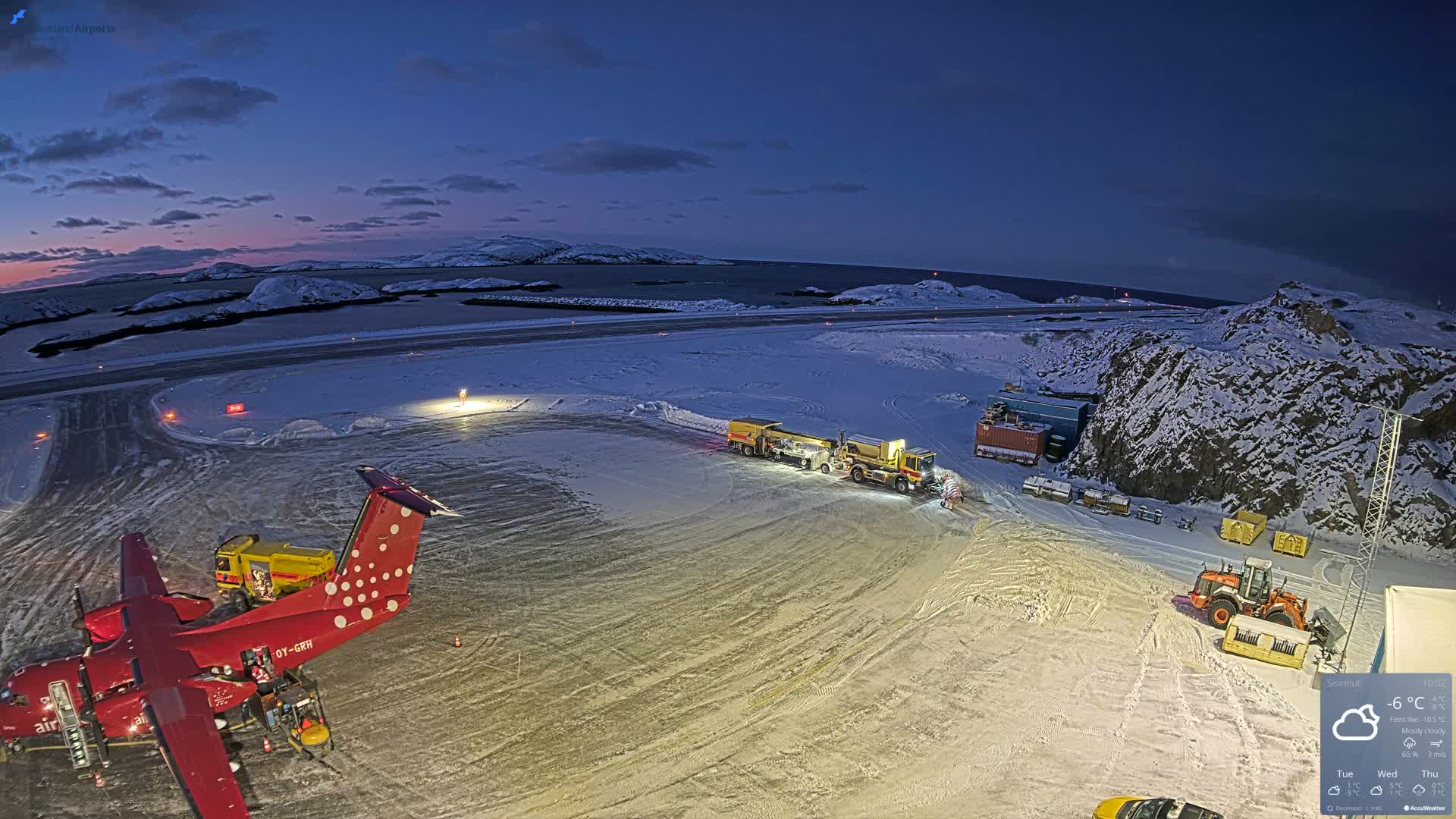 Sisimiut Airport Southwest Towards View Live Cam JHS / BGSS - Sisimiut, Qeqqata, Greenland, Denmark