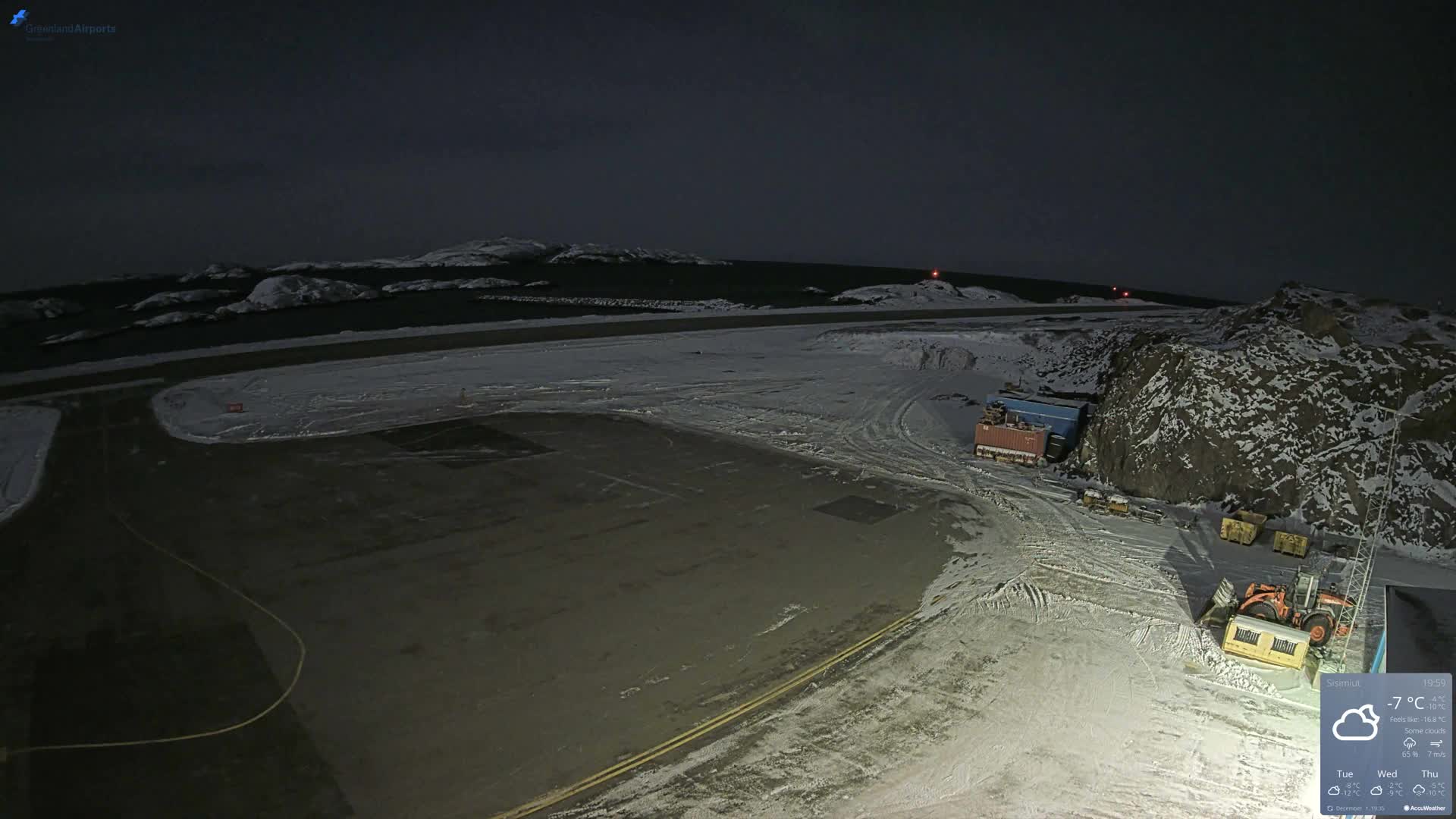 Sisimiut Airport Southwest Towards View Live Cam JHS / BGSS - Sisimiut, Qeqqata, Greenland, Denmark