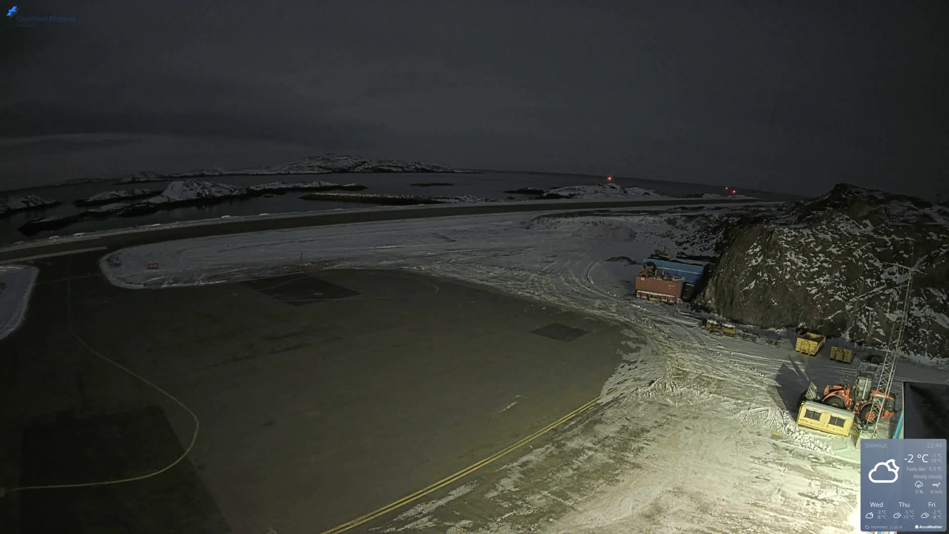 Sisimiut Airport Southwest Towards View Live Cam JHS / BGSS - Sisimiut, Qeqqata, Greenland, Denmark