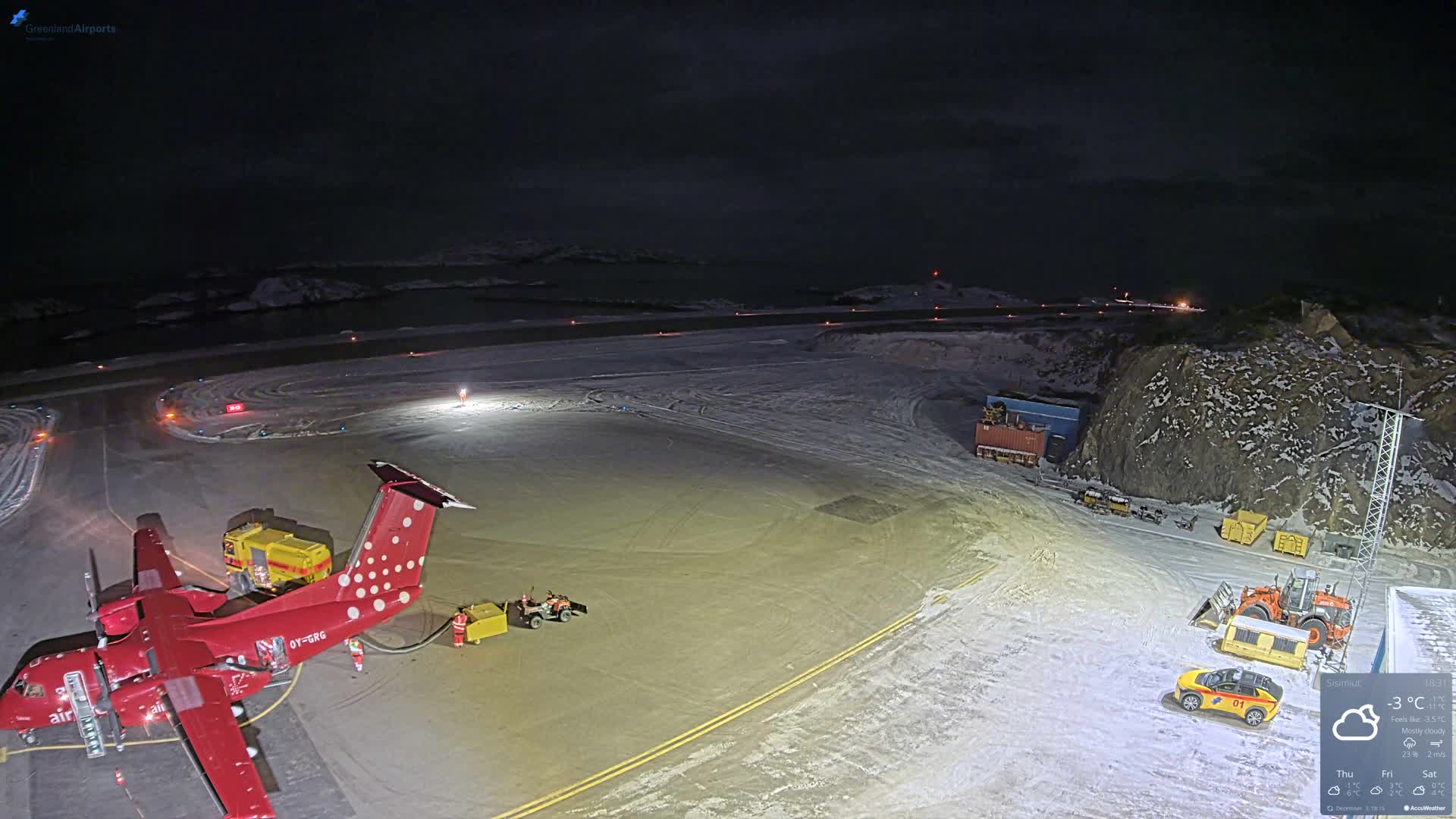 Sisimiut Airport Southwest Towards View Live Cam JHS / BGSS - Sisimiut, Qeqqata, Greenland, Denmark
