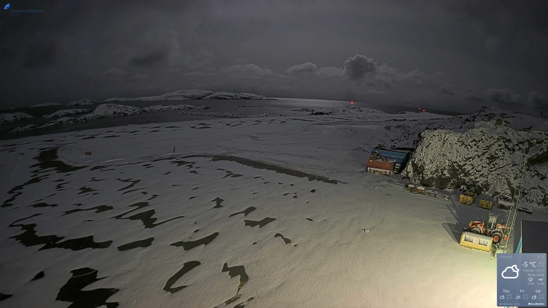 Sisimiut Airport Southwest Towards View Live Cam JHS / BGSS - Sisimiut, Qeqqata, Greenland, Denmark
