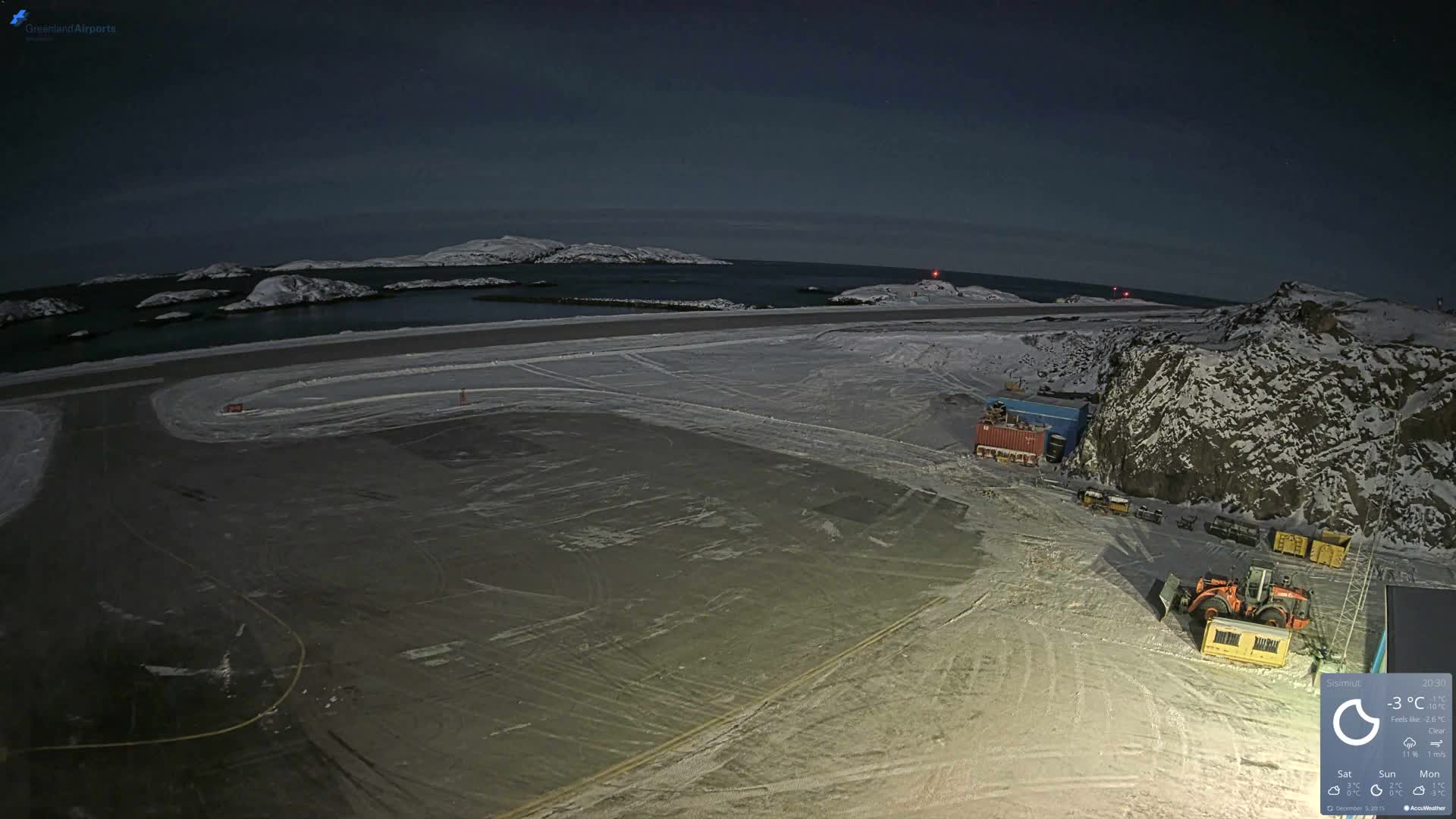Sisimiut Airport Southwest Towards View Live Cam JHS / BGSS - Sisimiut, Qeqqata, Greenland, Denmark