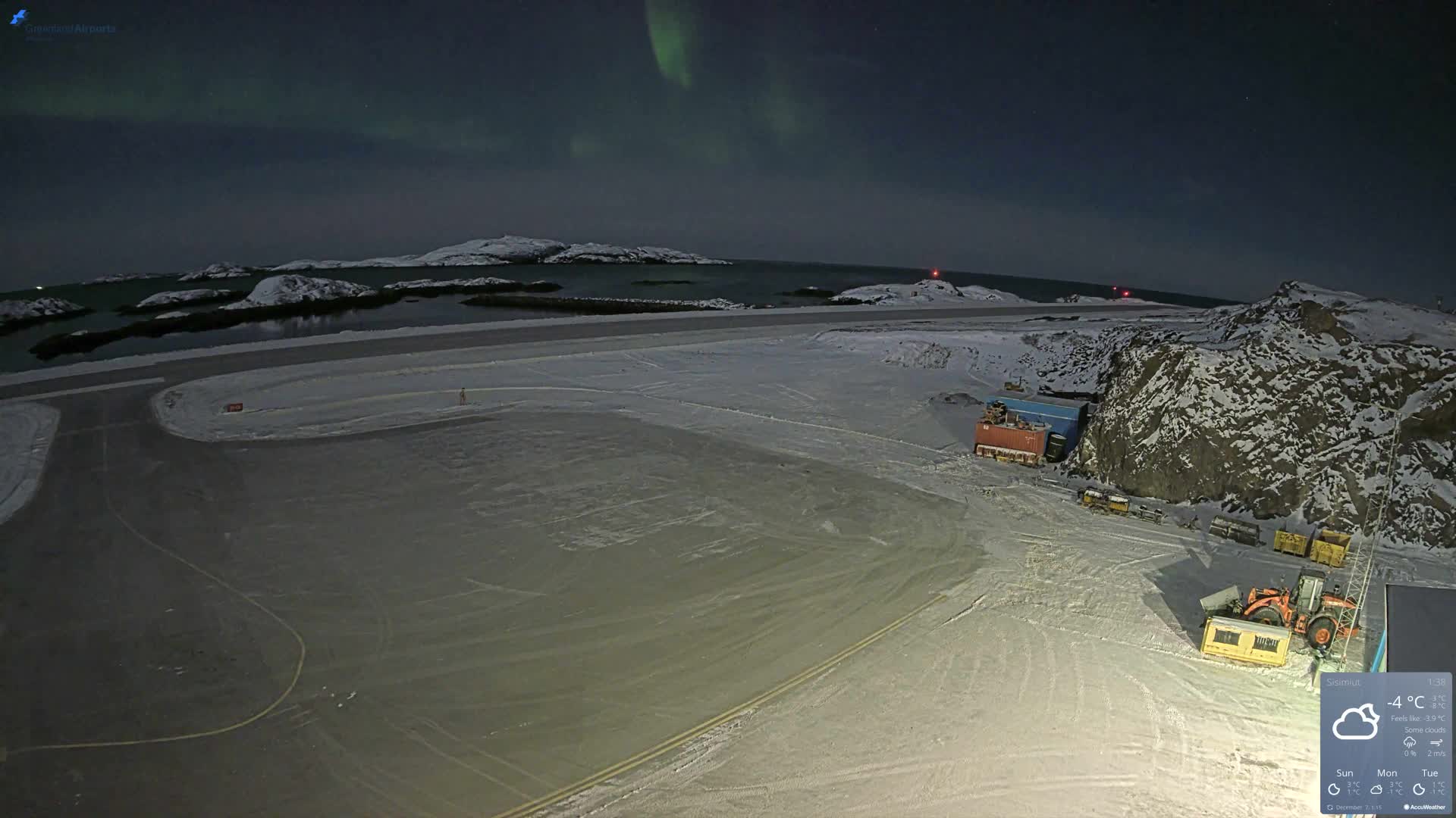 Sisimiut Airport Southwest Towards View Live Cam JHS / BGSS - Sisimiut, Qeqqata, Greenland, Denmark