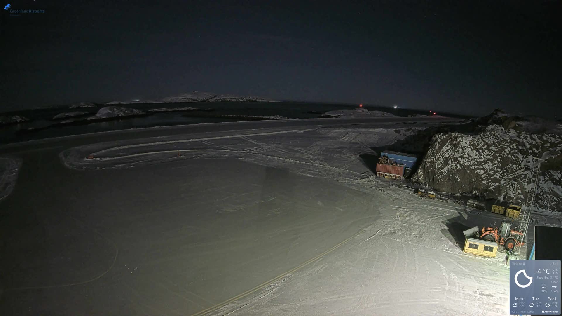 Sisimiut Airport Southwest Towards View Live Cam JHS / BGSS - Sisimiut, Qeqqata, Greenland, Denmark