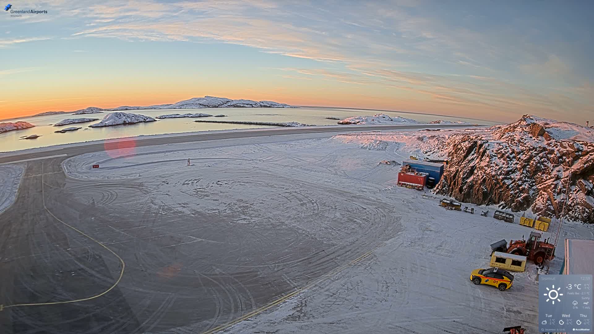 Sisimiut Airport Southwest Towards View Live Cam JHS / BGSS - Sisimiut, Qeqqata, Greenland, Denmark