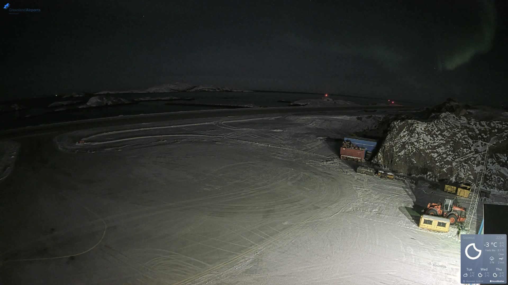 Sisimiut Airport Southwest Towards View Live Cam JHS / BGSS - Sisimiut, Qeqqata, Greenland, Denmark
