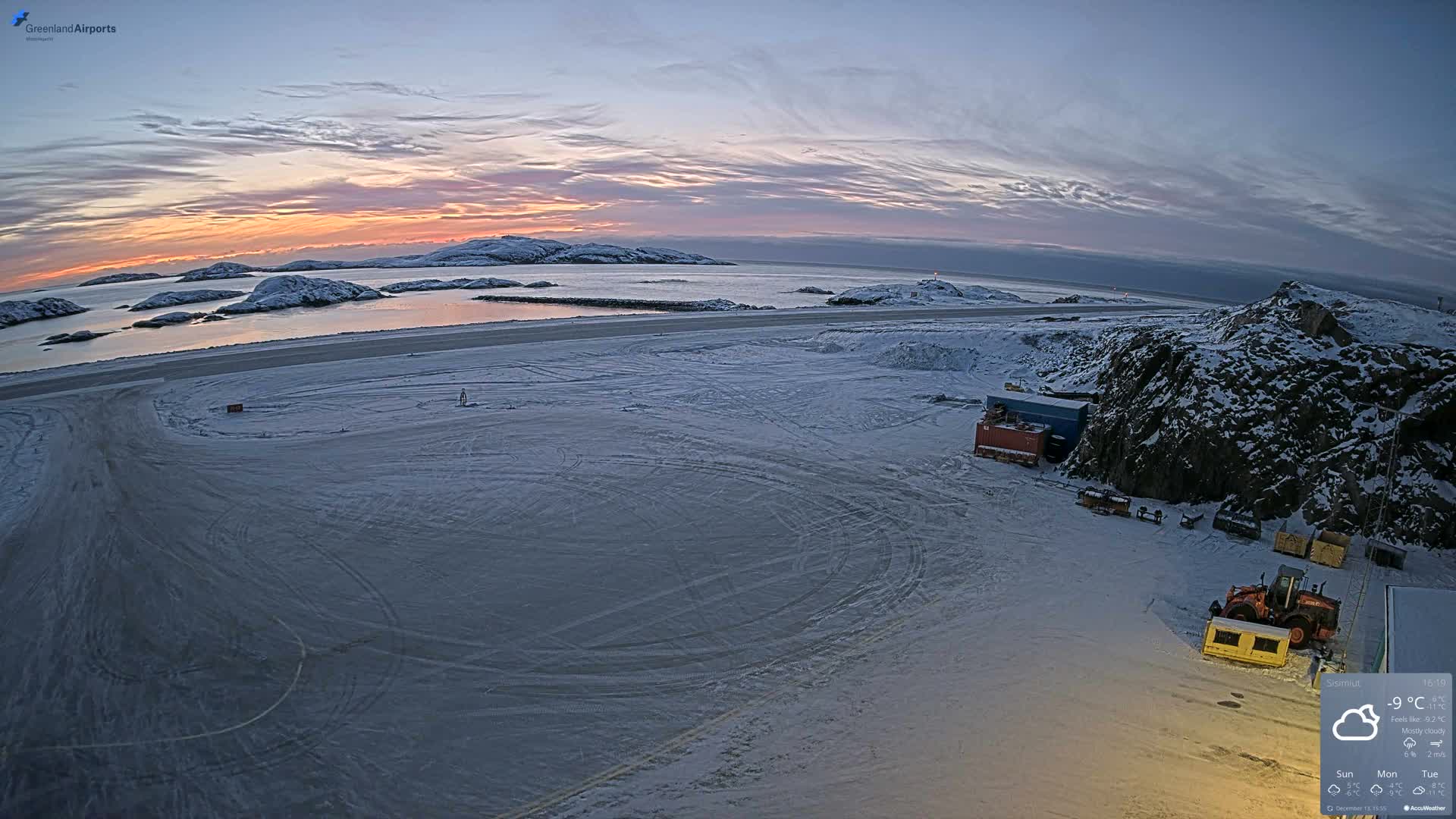 Sisimiut Airport Southwest Towards View Live Cam JHS / BGSS - Sisimiut, Qeqqata, Greenland, Denmark