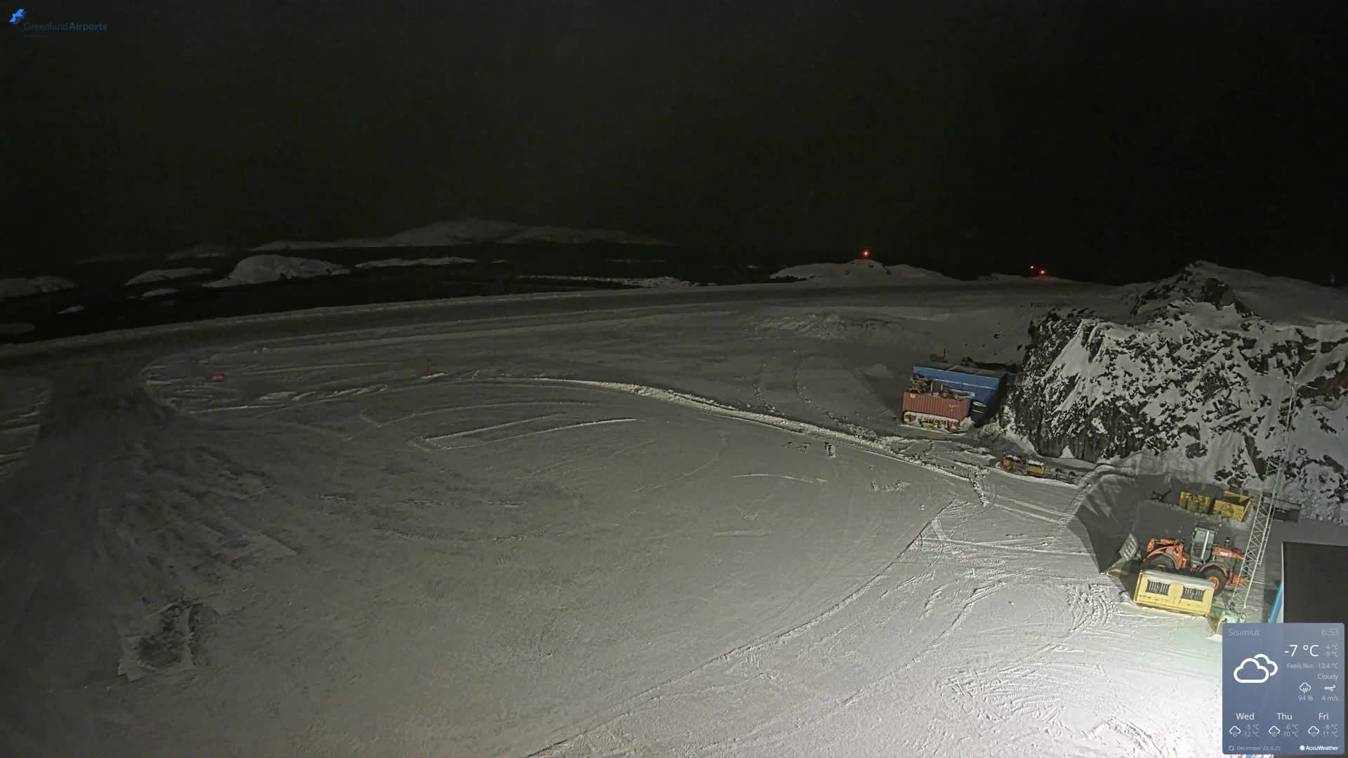 Sisimiut Airport Southwest Towards View Live Cam JHS / BGSS - Sisimiut, Qeqqata, Greenland, Denmark