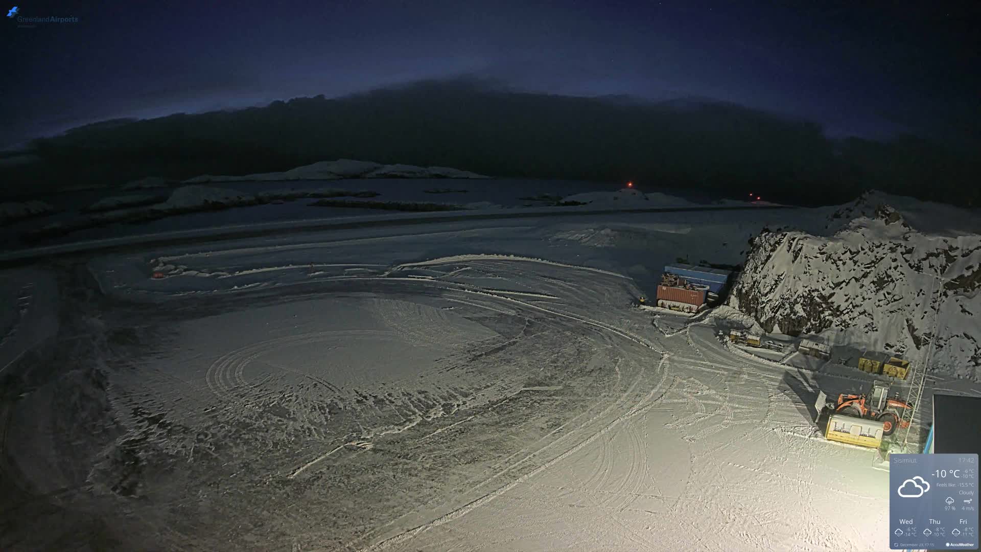 Sisimiut Airport Southwest Towards View Live Cam JHS / BGSS - Sisimiut, Qeqqata, Greenland, Denmark