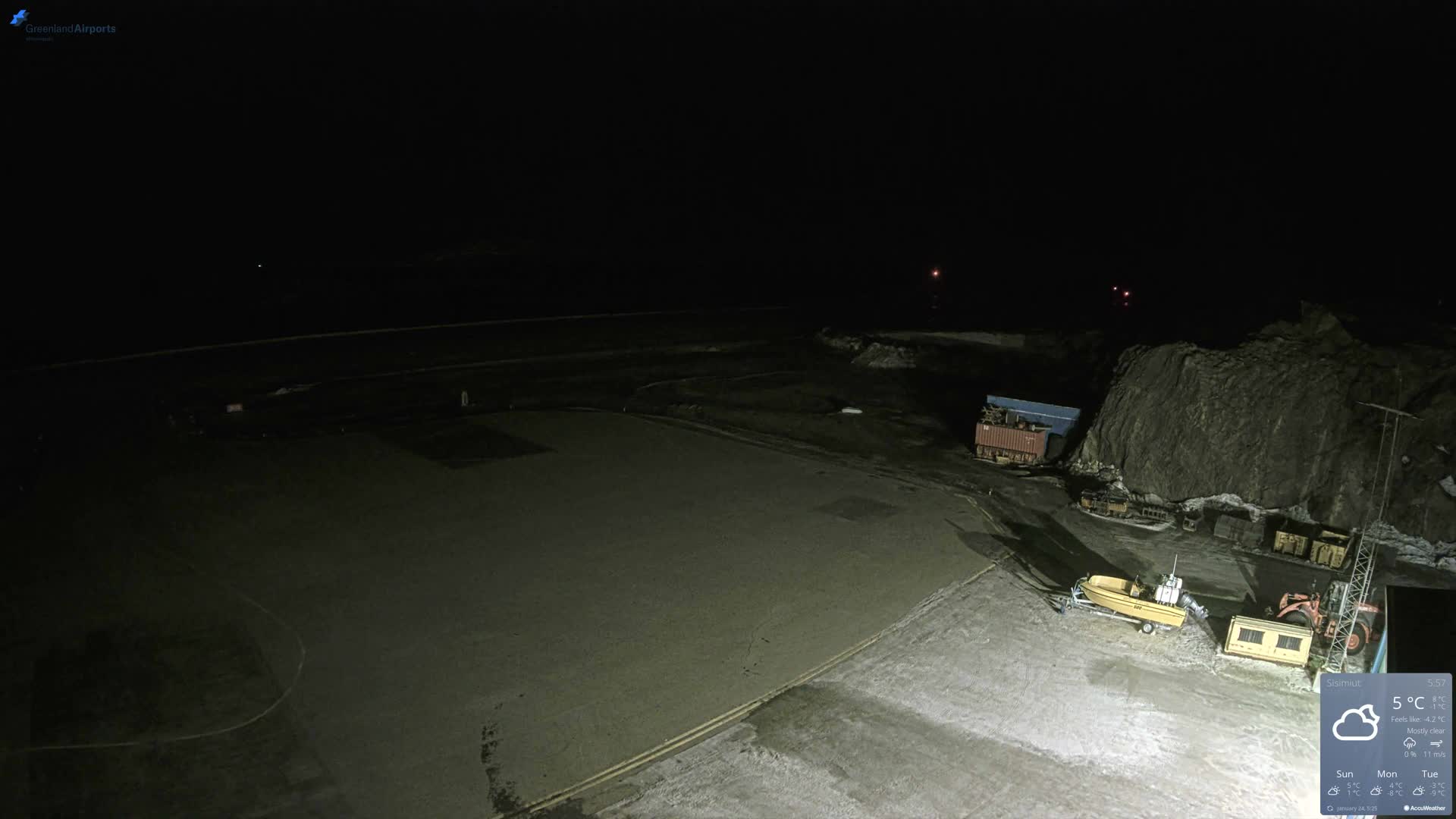 Sisimiut Airport Southwest Towards View Live Cam JHS / BGSS - Sisimiut, Qeqqata, Greenland, Denmark