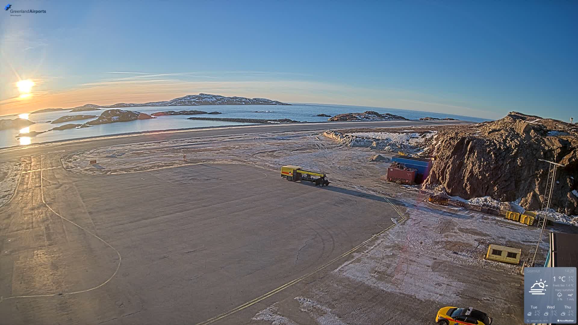 Sisimiut Airport Southwest Towards View Live Cam JHS / BGSS - Sisimiut, Qeqqata, Greenland, Denmark