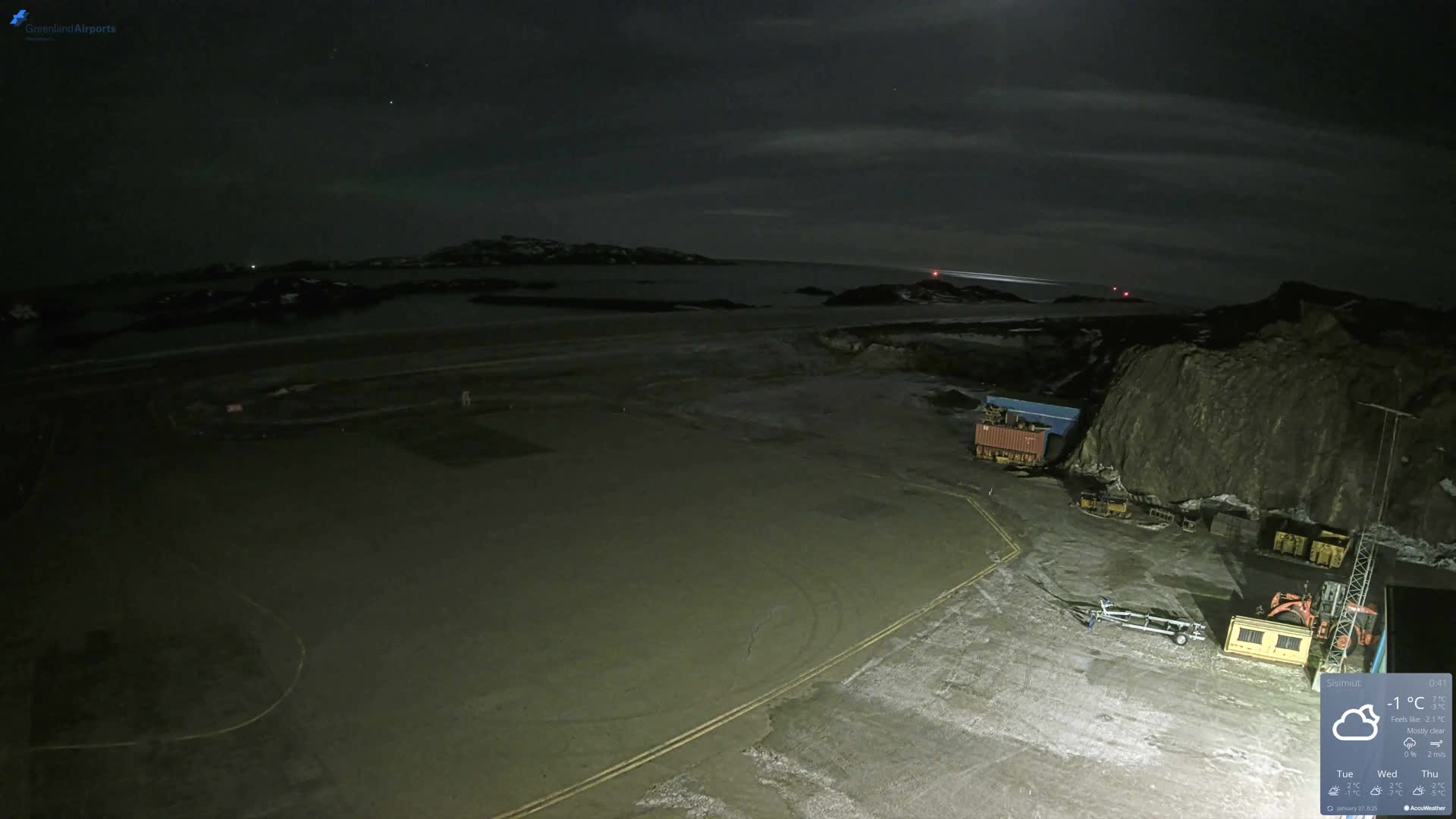 Sisimiut Airport Southwest Towards View Live Cam JHS / BGSS - Sisimiut, Qeqqata, Greenland, Denmark