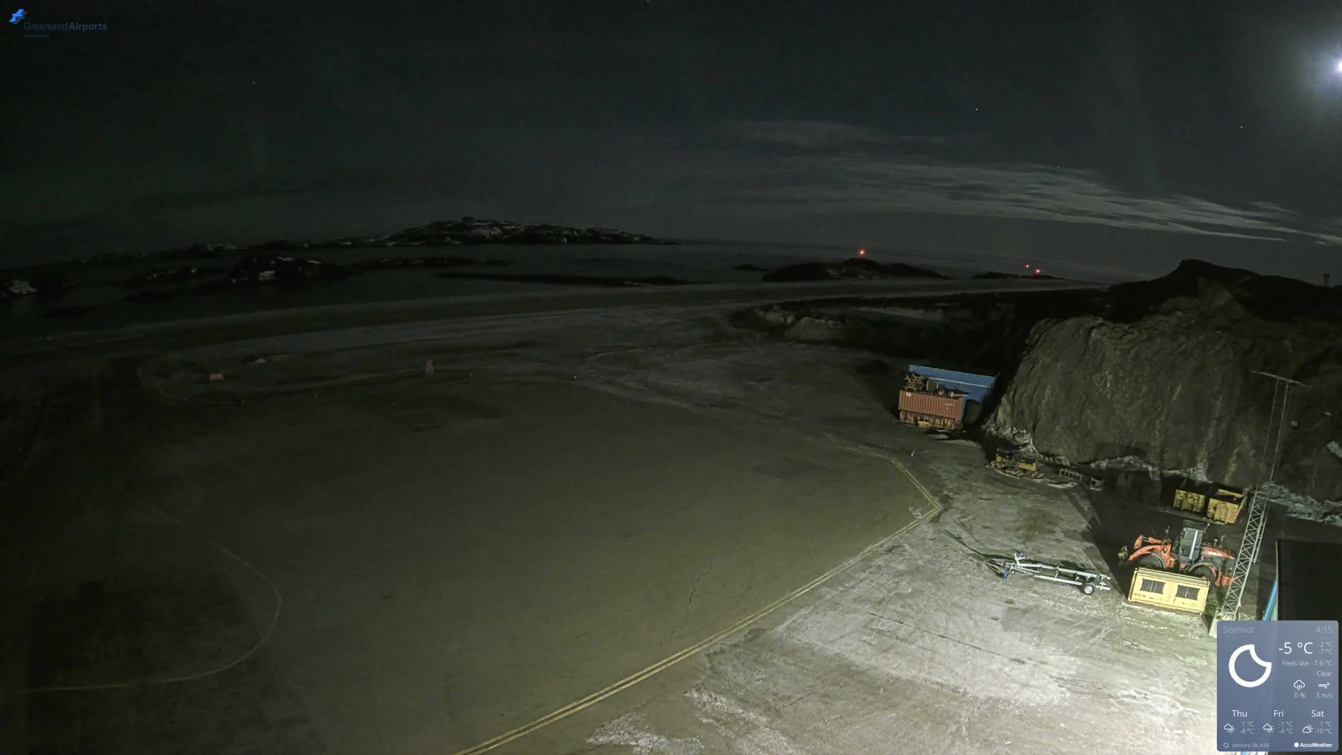 Sisimiut Airport Southwest Towards View Live Cam JHS / BGSS - Sisimiut, Qeqqata, Greenland, Denmark