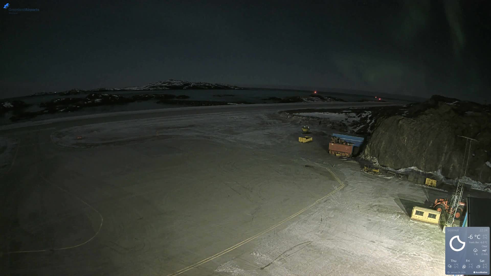 Sisimiut Airport Southwest Towards View Live Cam JHS / BGSS - Sisimiut, Qeqqata, Greenland, Denmark