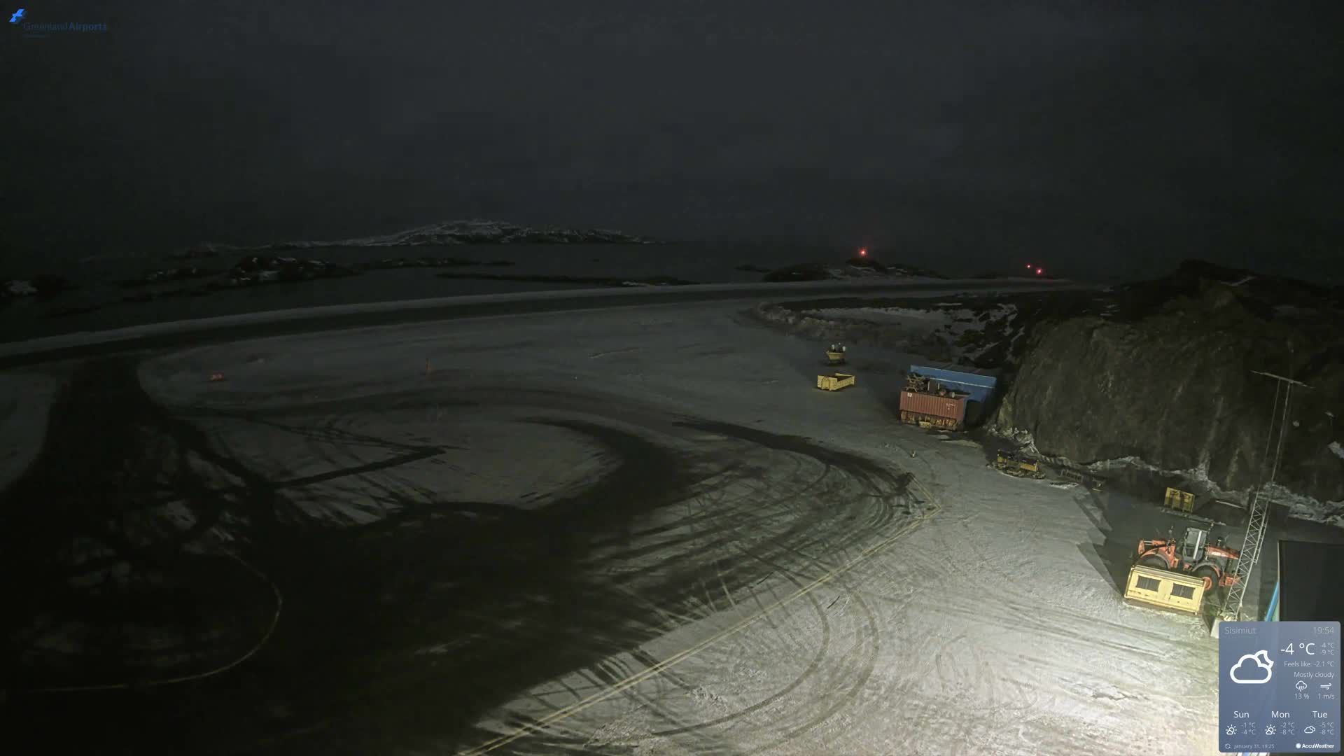 Sisimiut Airport Southwest Towards View Live Cam JHS / BGSS - Sisimiut, Qeqqata, Greenland, Denmark