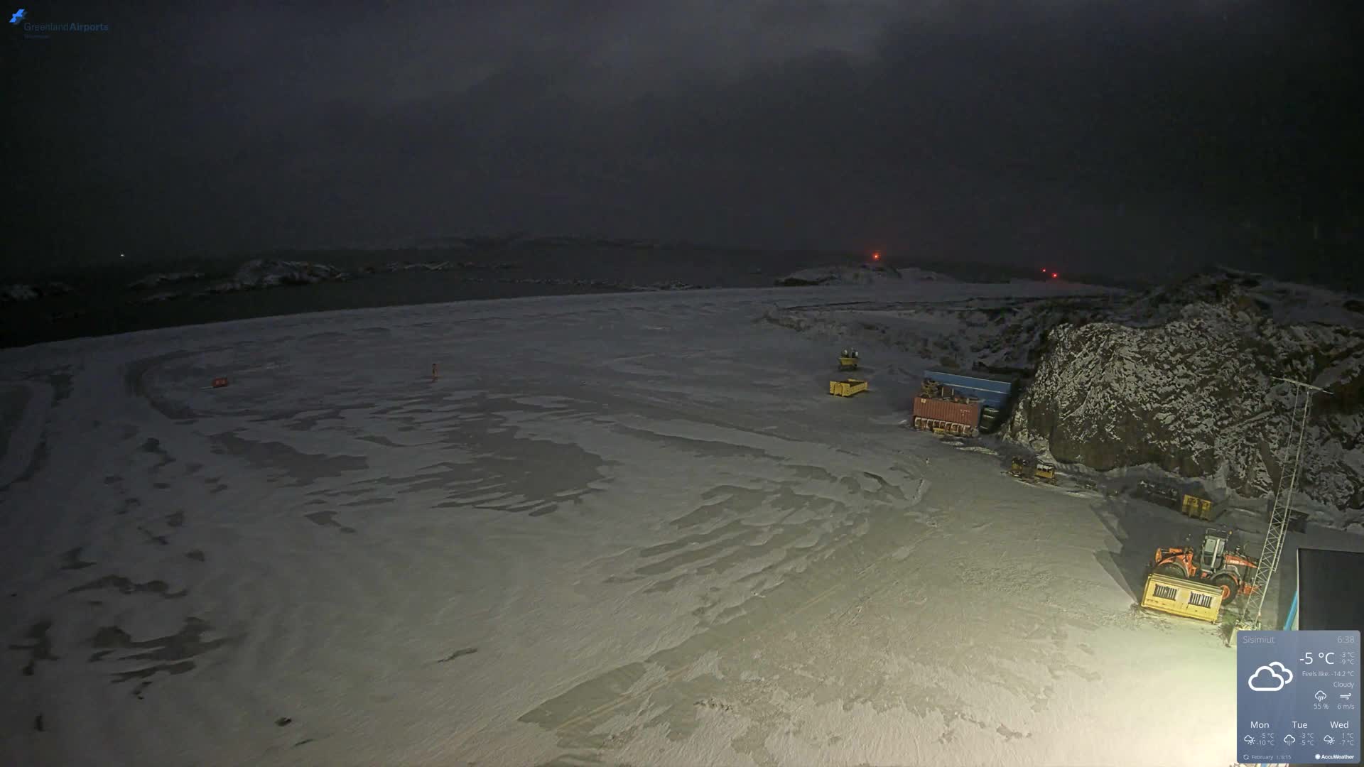Sisimiut Airport Southwest Towards View Live Cam JHS / BGSS - Sisimiut, Qeqqata, Greenland, Denmark