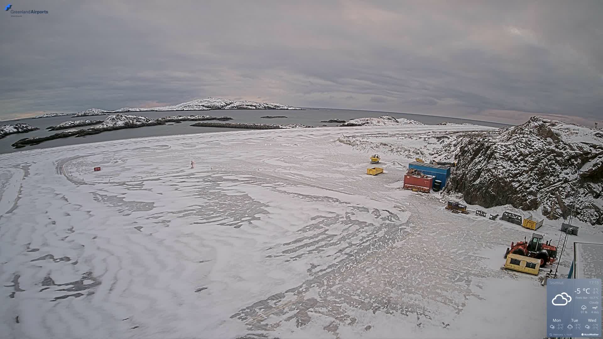 Sisimiut Airport Southwest Towards View Live Cam JHS / BGSS - Sisimiut, Qeqqata, Greenland, Denmark