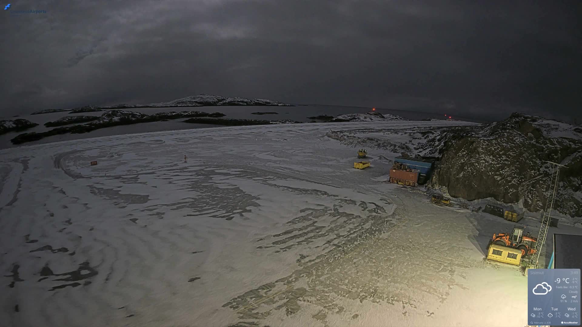 Sisimiut Airport Southwest Towards View Live Cam JHS / BGSS - Sisimiut, Qeqqata, Greenland, Denmark