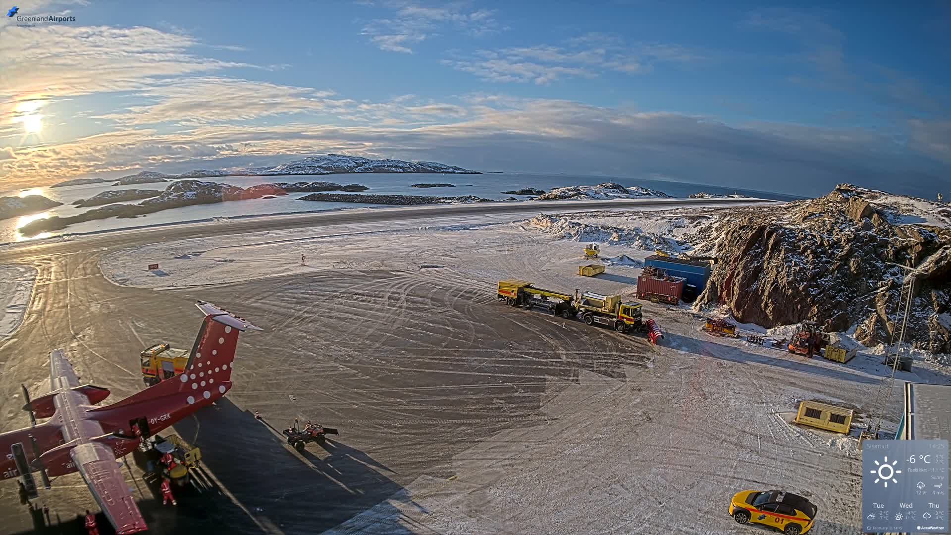 Sisimiut Airport Southwest Towards View Live Cam JHS / BGSS - Sisimiut, Qeqqata, Greenland, Denmark