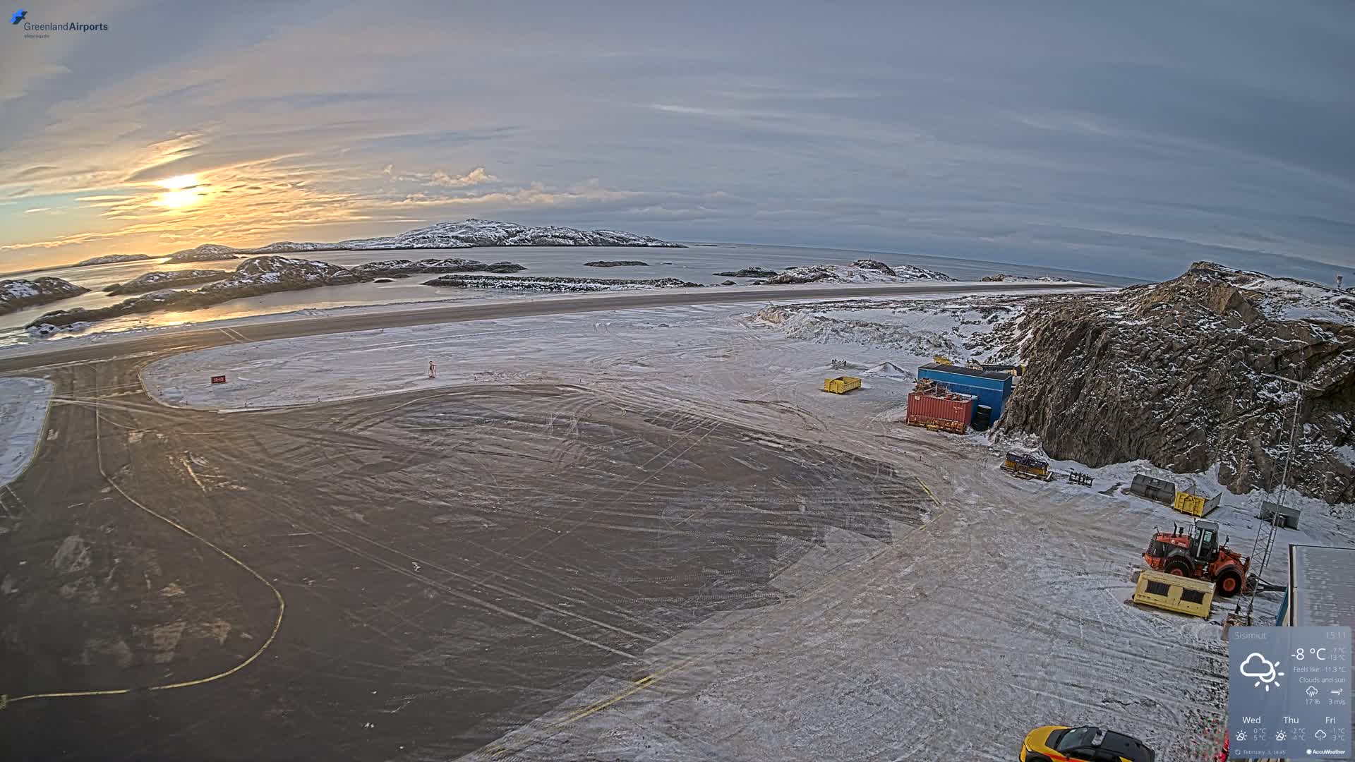 Sisimiut Airport Southwest Towards View Live Cam JHS / BGSS - Sisimiut, Qeqqata, Greenland, Denmark