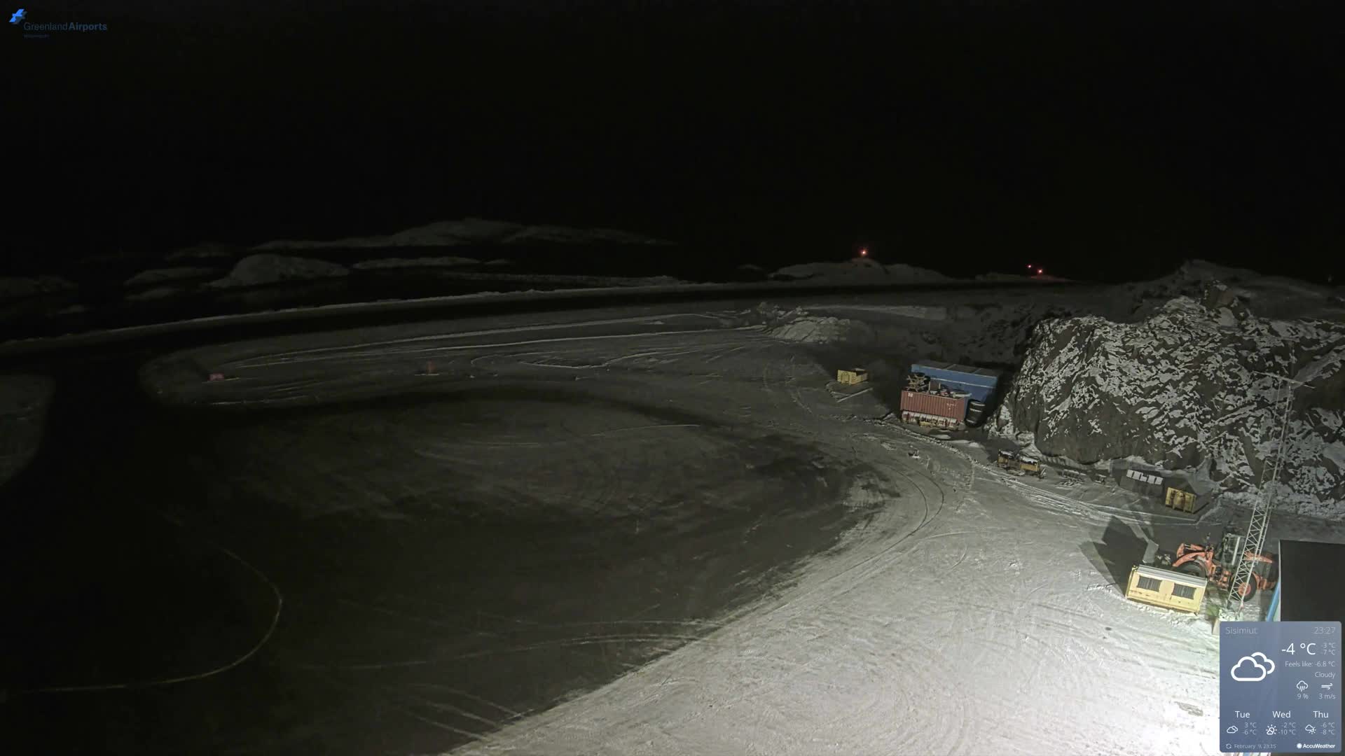 Sisimiut Airport Southwest Towards View Live Cam JHS / BGSS - Sisimiut, Qeqqata, Greenland, Denmark