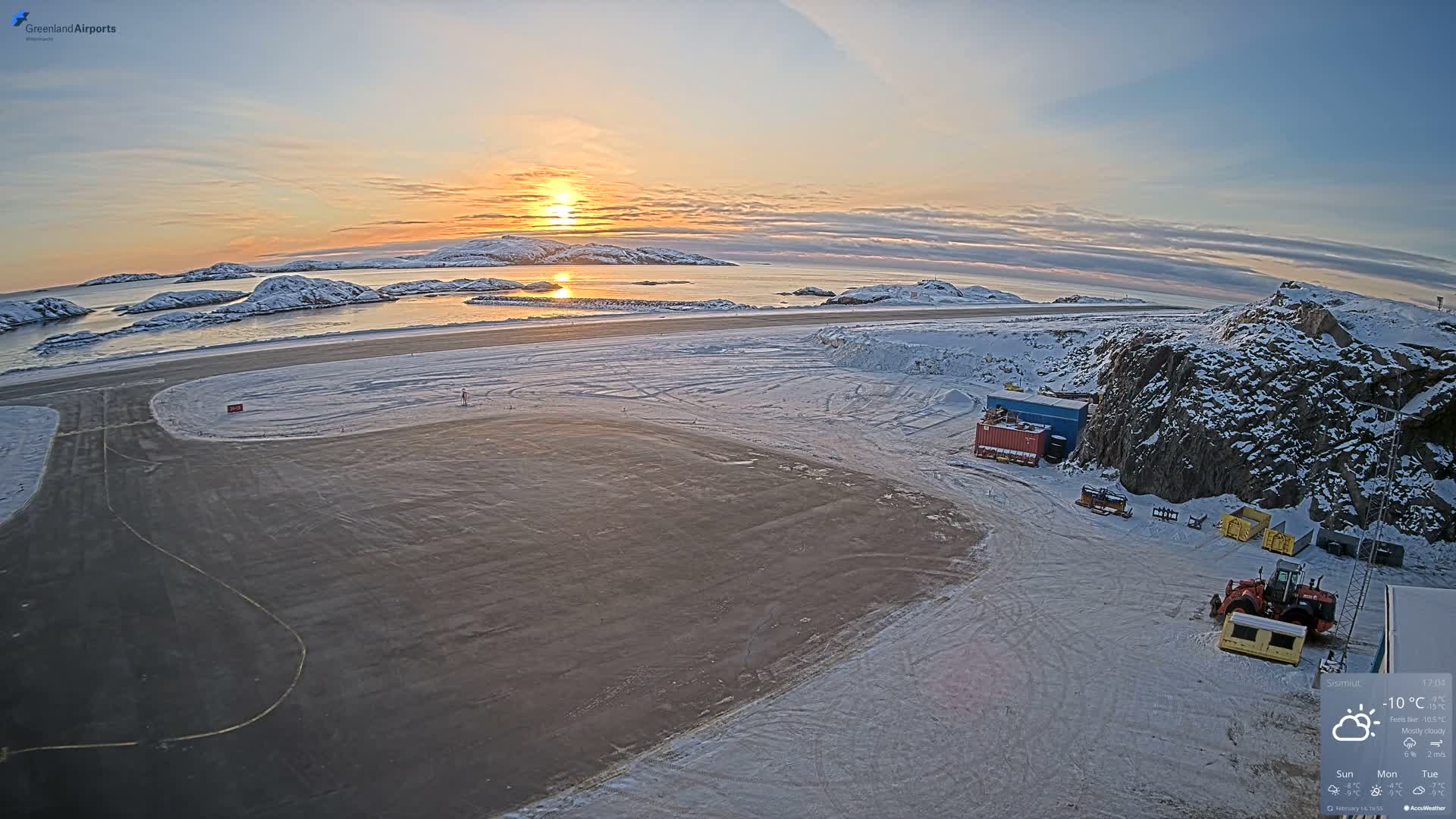 Sisimiut Airport Southwest Towards View Live Cam JHS / BGSS - Sisimiut, Qeqqata, Greenland, Denmark