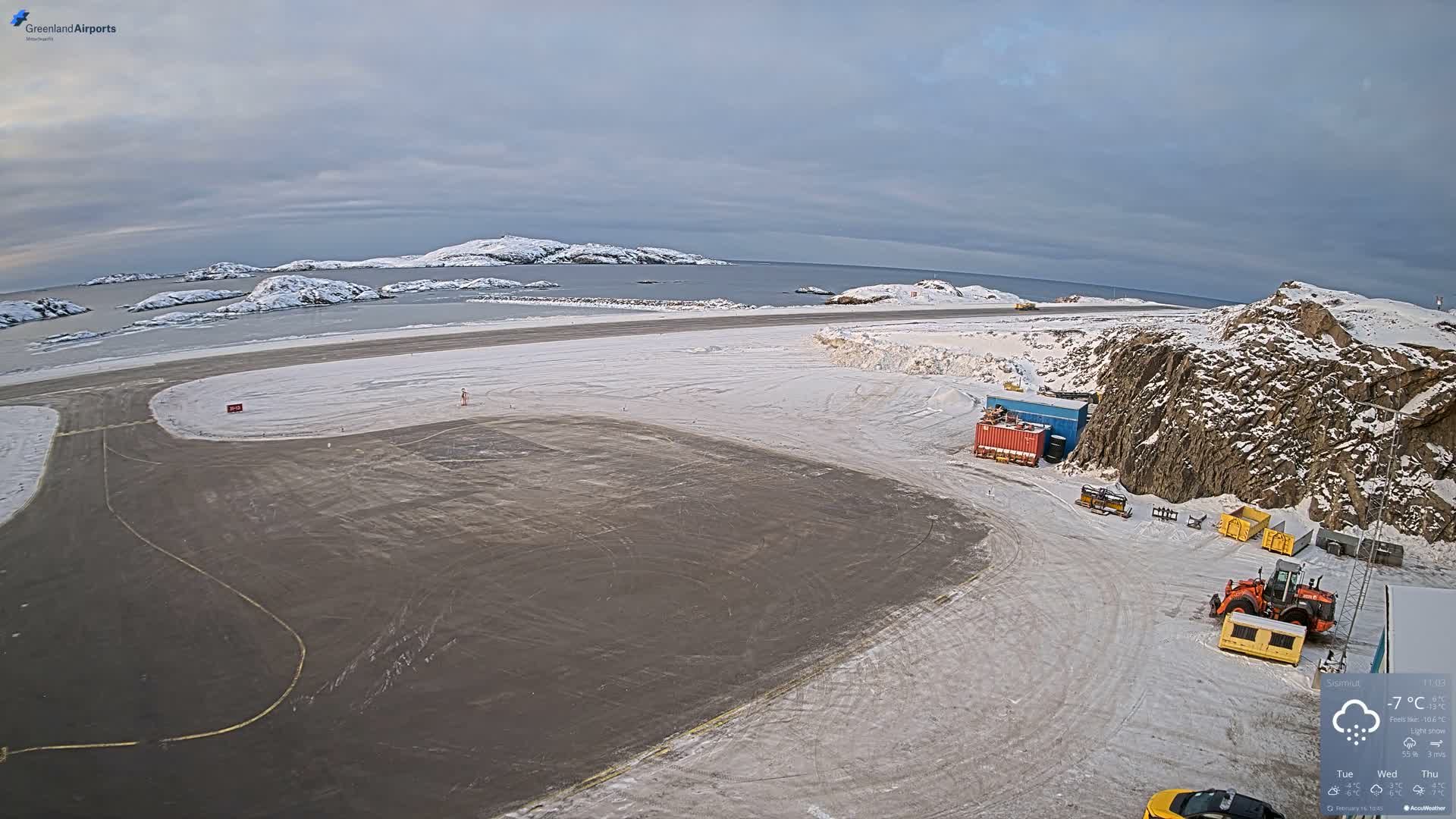 Sisimiut Airport Southwest Towards View Live Cam JHS / BGSS - Sisimiut, Qeqqata, Greenland, Denmark