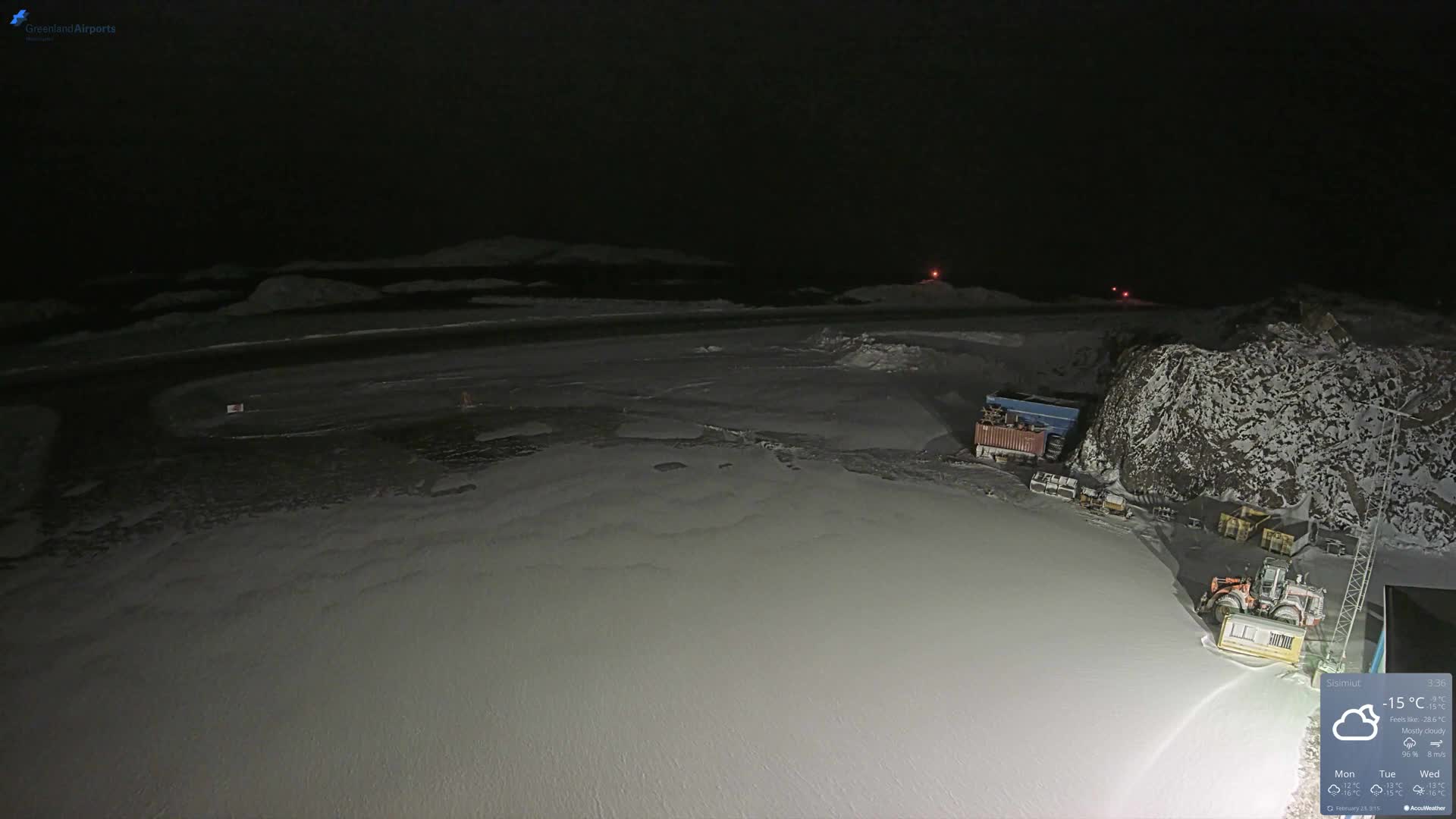 Sisimiut Airport Southwest Towards View Live Cam JHS / BGSS - Sisimiut, Qeqqata, Greenland, Denmark