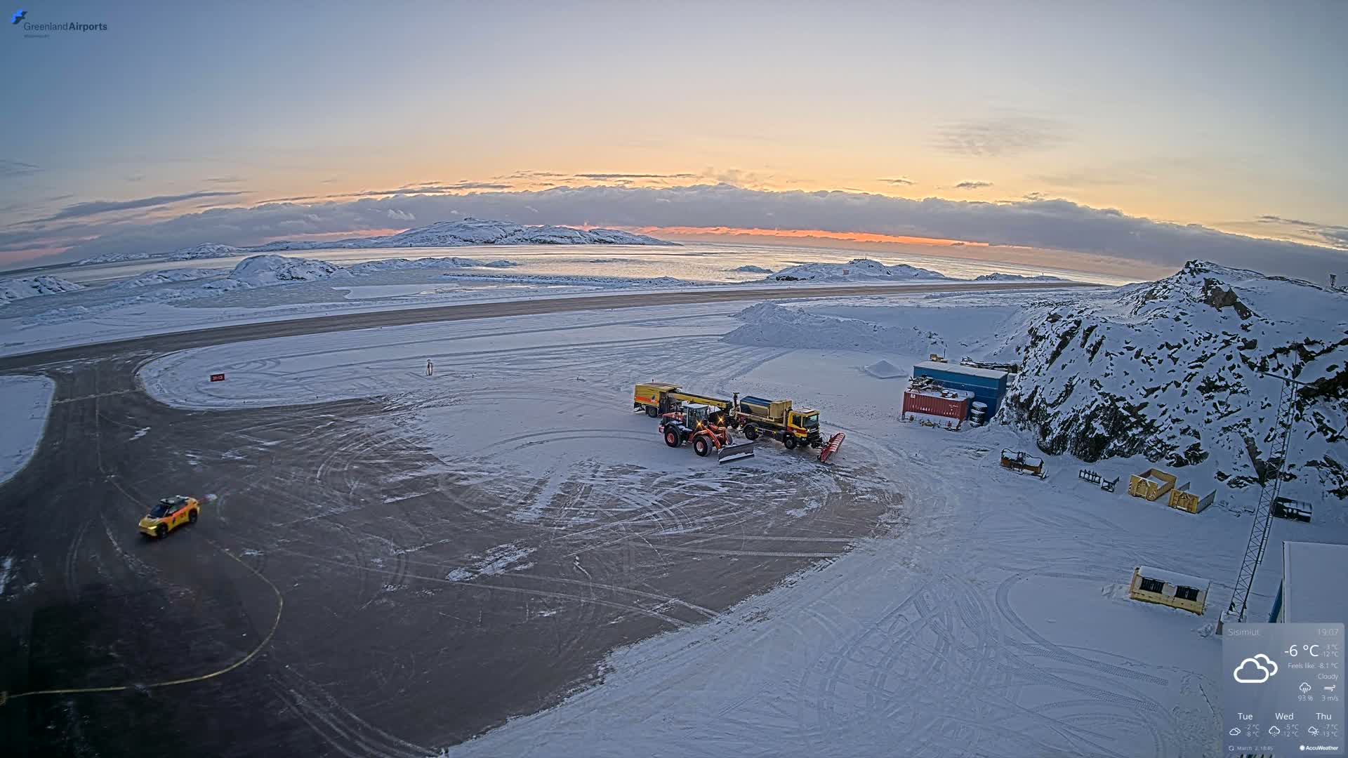 Sisimiut Airport Southwest Towards View Live Cam JHS / BGSS - Sisimiut, Qeqqata, Greenland, Denmark