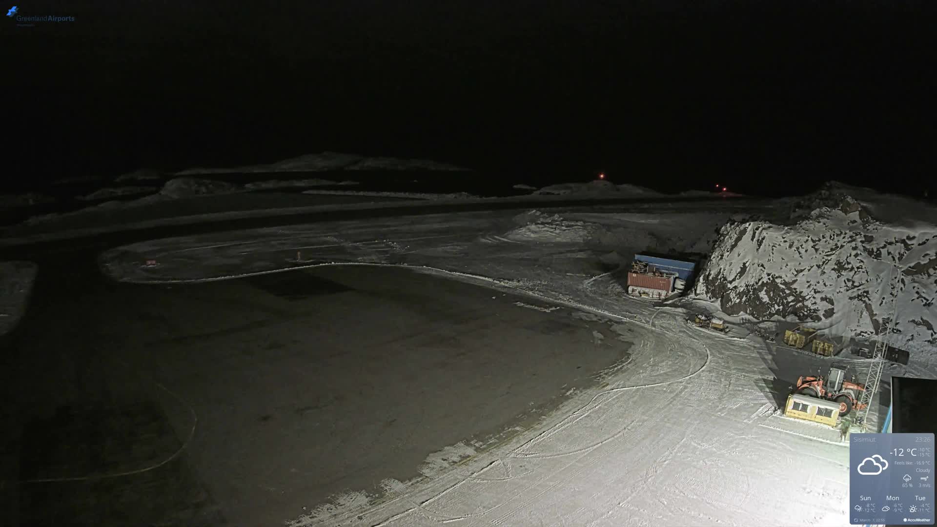 Sisimiut Airport Southwest Towards View Live Cam JHS / BGSS - Sisimiut, Qeqqata, Greenland, Denmark