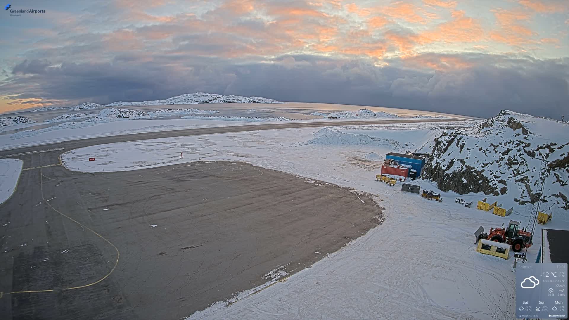 Sisimiut Airport Southwest Towards View Live Cam JHS / BGSS - Sisimiut, Qeqqata, Greenland, Denmark