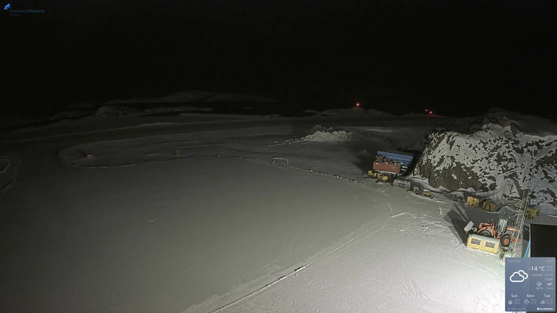 Sisimiut Airport Southwest Towards View Live Cam JHS / BGSS - Sisimiut, Qeqqata, Greenland, Denmark