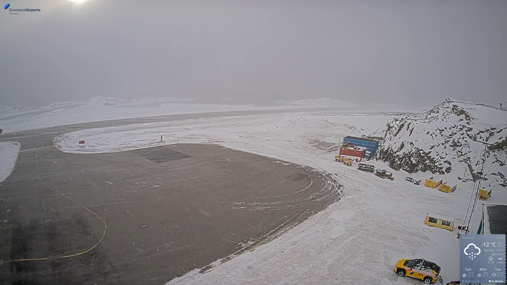Sisimiut Airport Southwest Towards View Live Cam JHS / BGSS - Sisimiut, Qeqqata, Greenland, Denmark