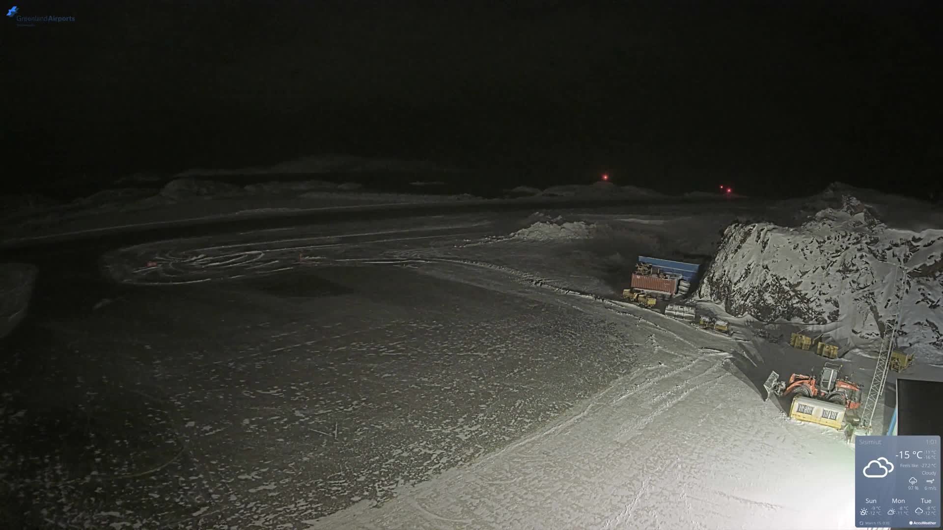Sisimiut Airport Southwest Towards View Live Cam JHS / BGSS - Sisimiut, Qeqqata, Greenland, Denmark